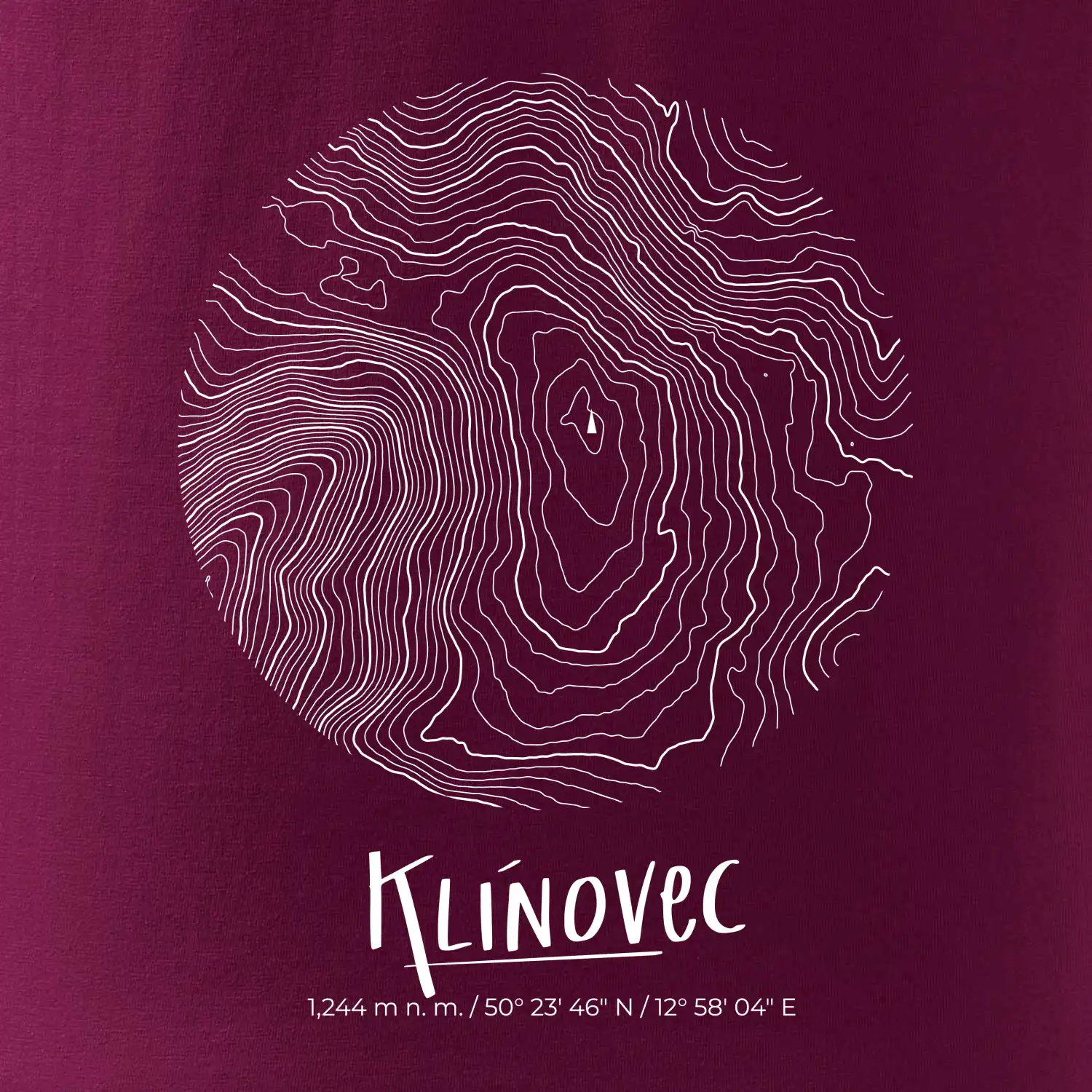 Klínovec - vrstevnice v kruhu