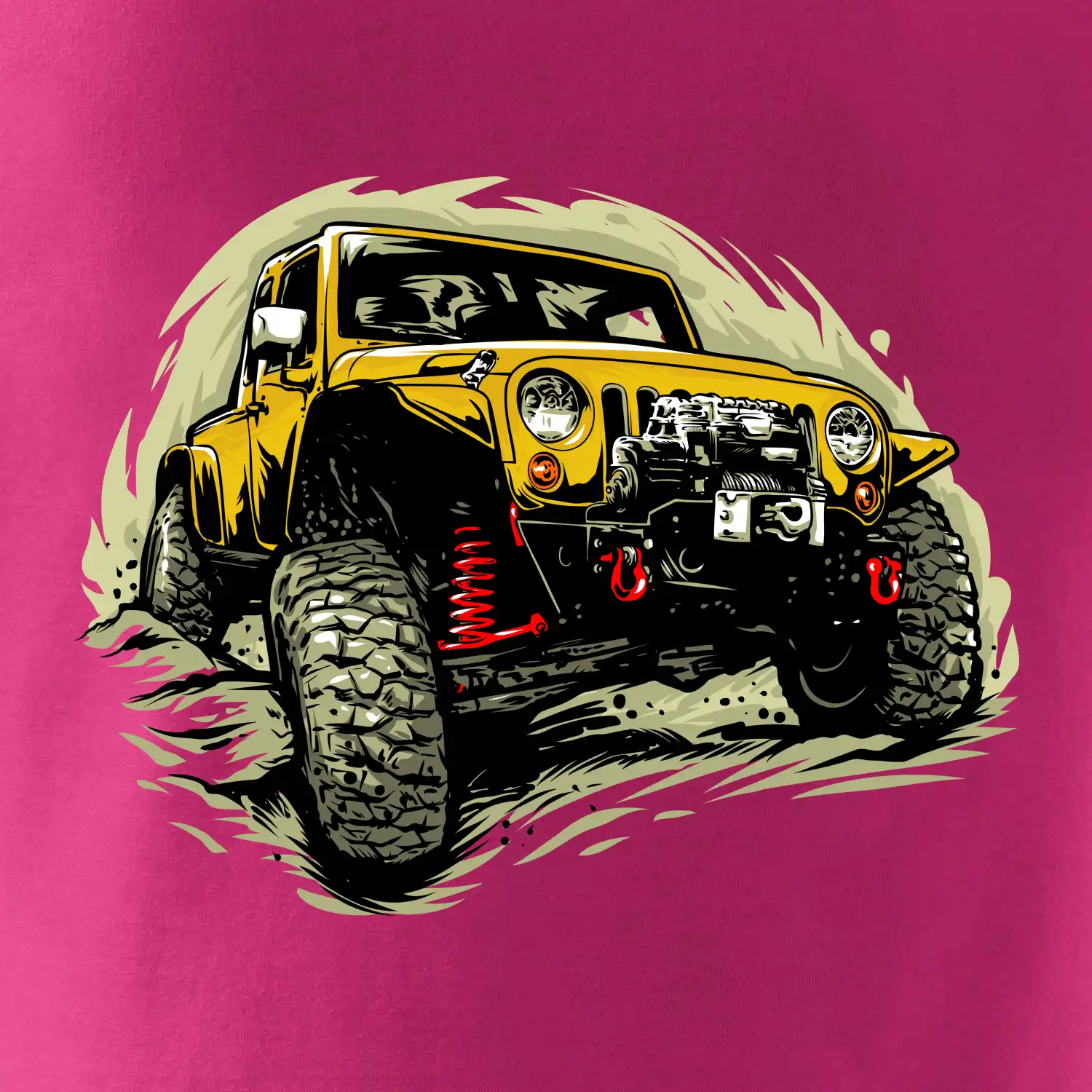 Žlutý offroad s navijákem