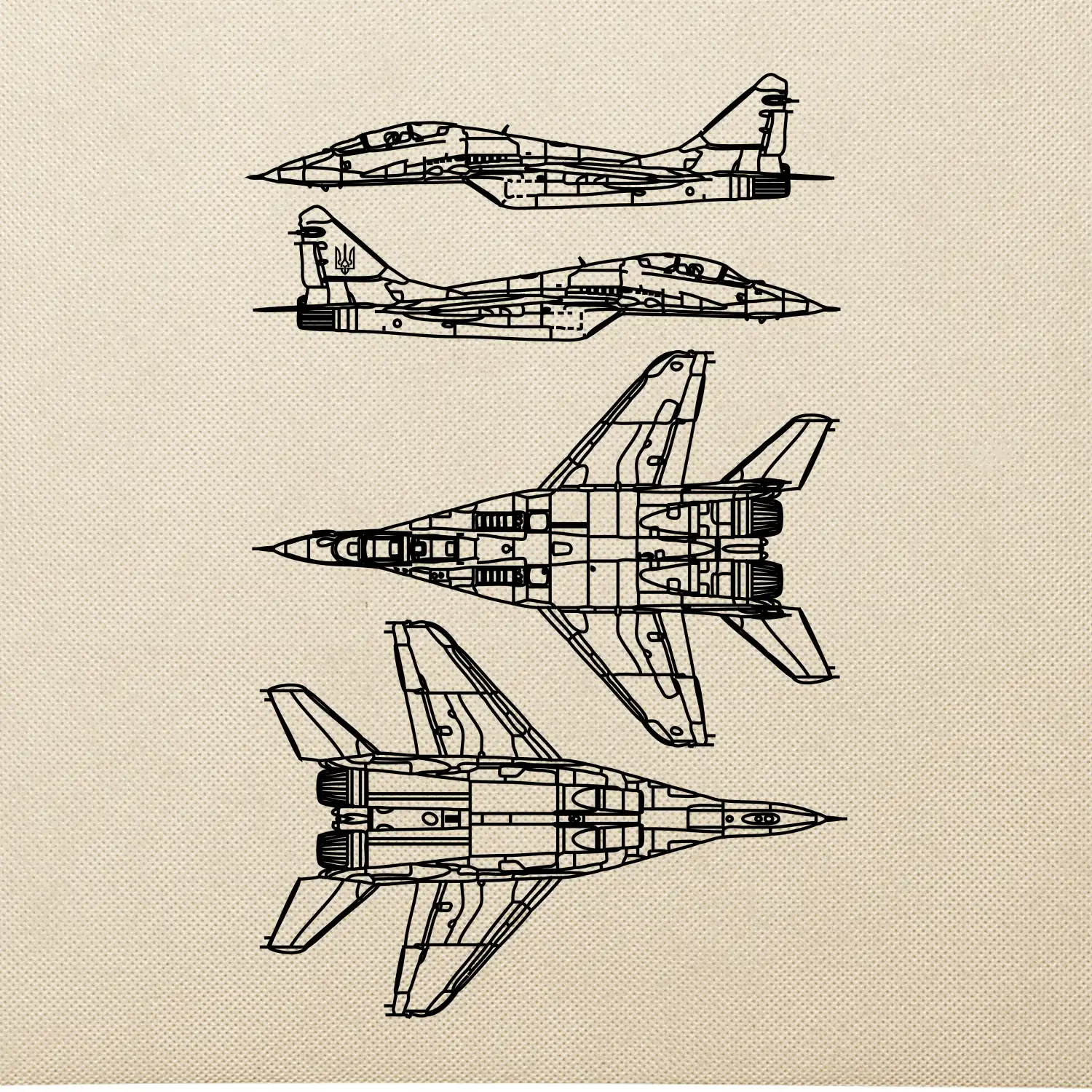 Mig 29 Fulcrum - obrys