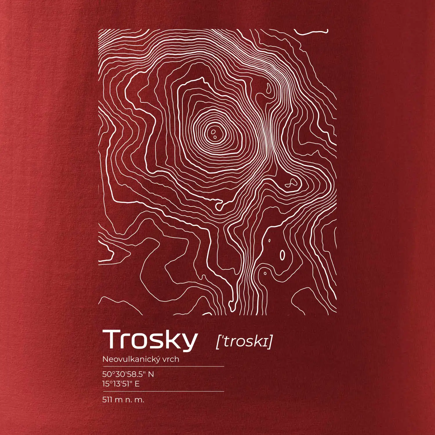 Trosky - vrstevnice v obdélníku
