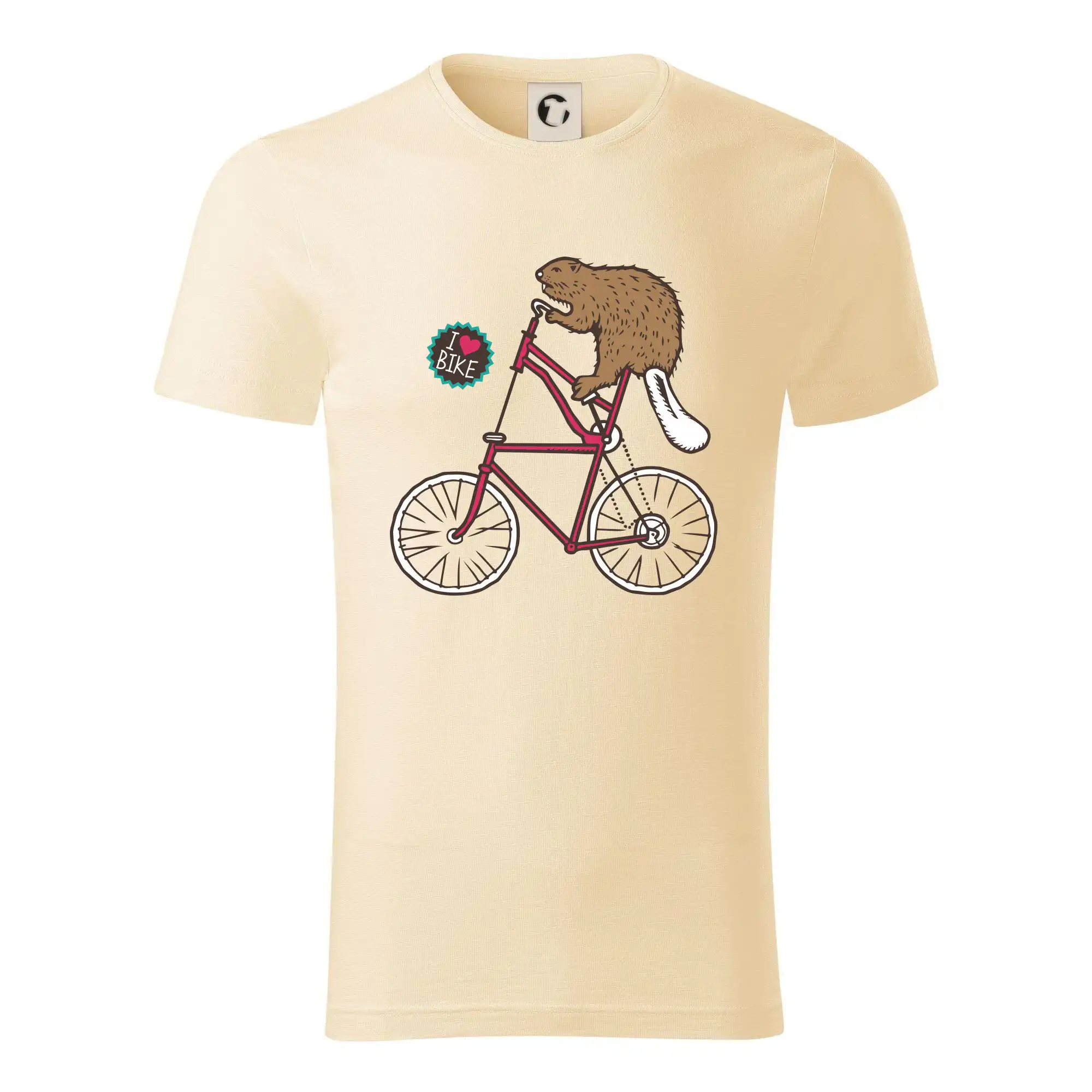 Tričko ako darček pre cyklistu - Bobor na bicykli - Tričko z organickej bavlny