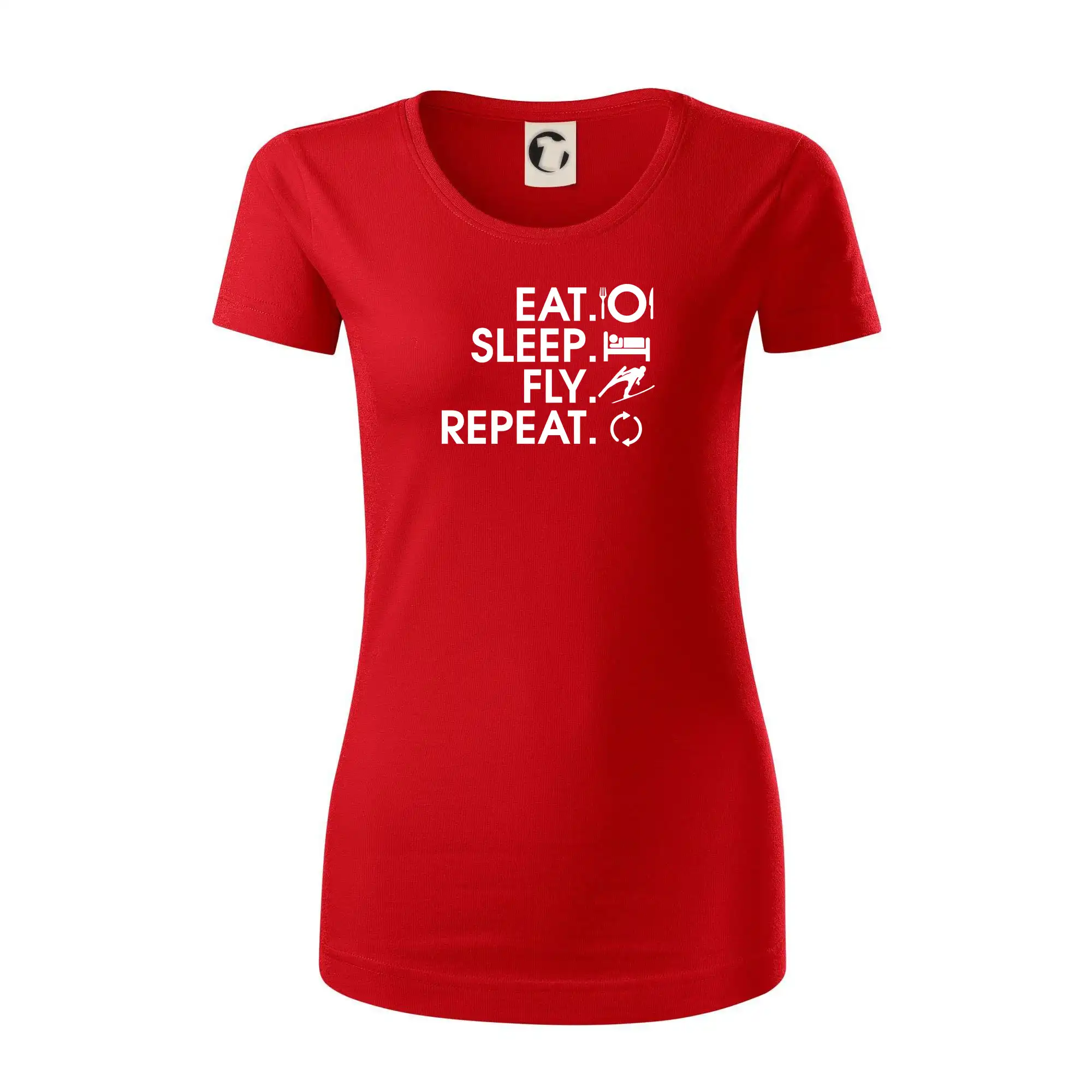 Eat sleep fly repeat - skoky na lyžích