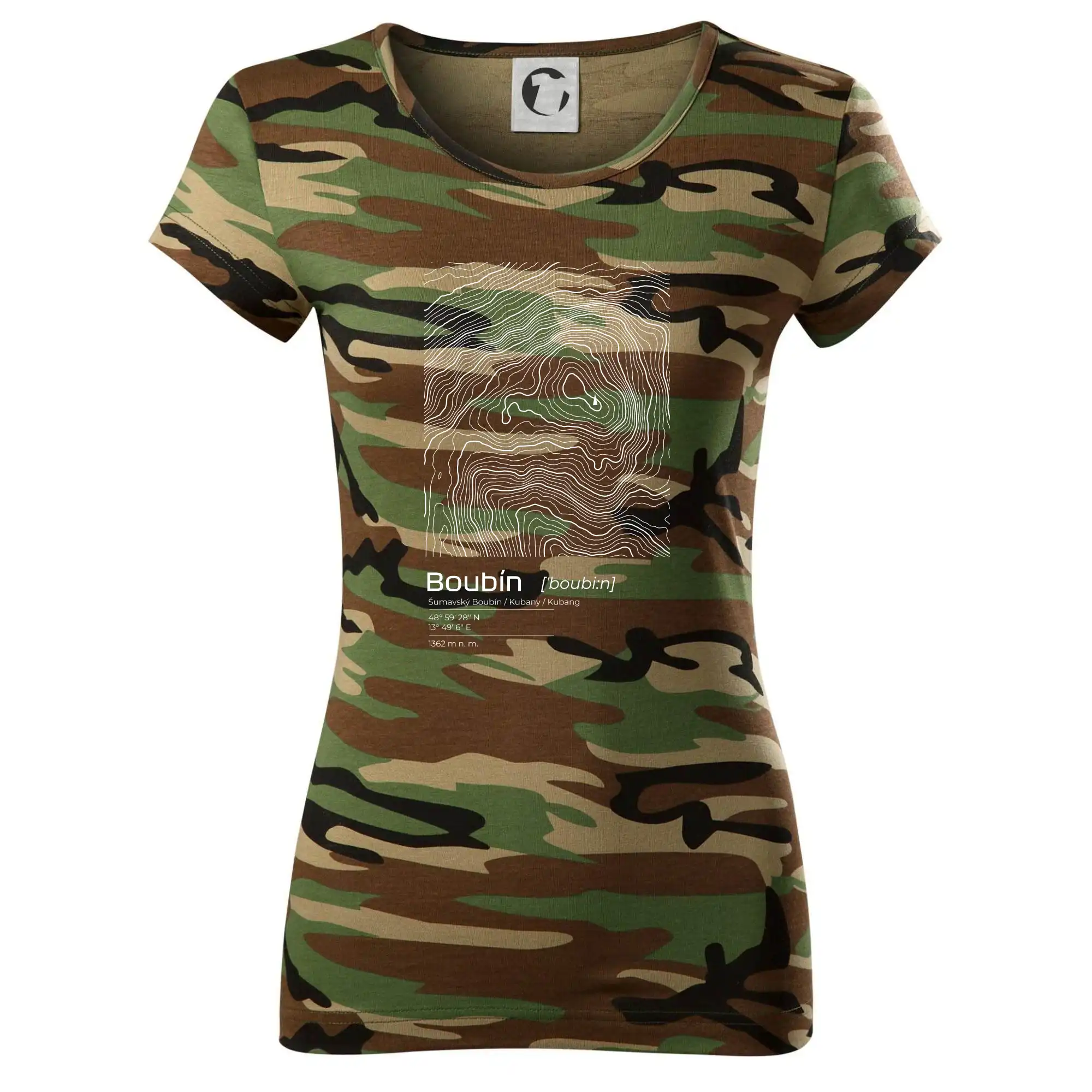 Boubín - vrstevnice v obdélníku