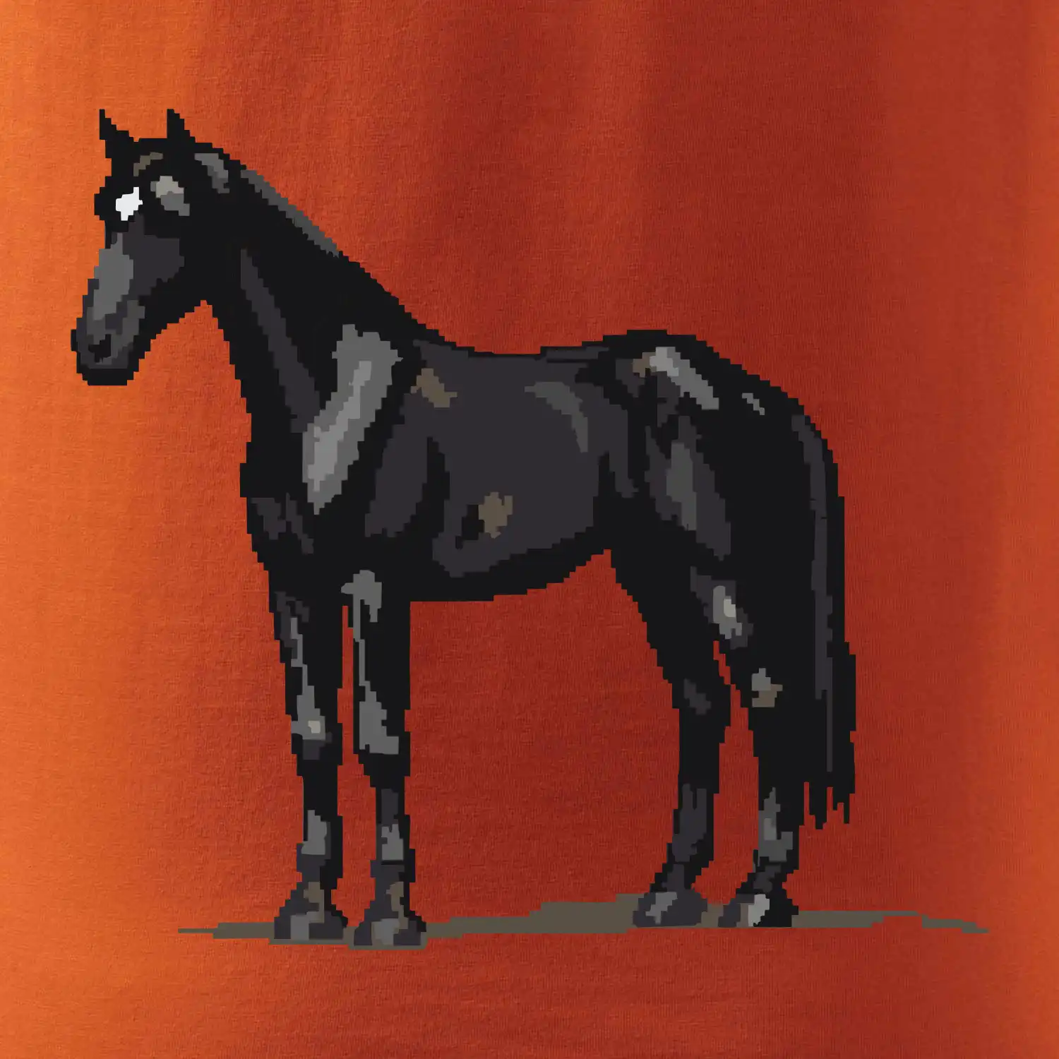 Černý kůň pixel