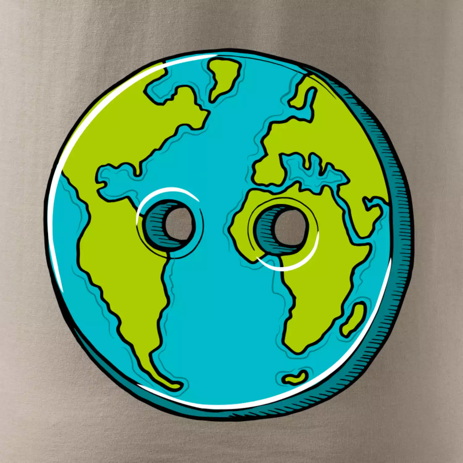 Planeta země knoflík (Pecka design)