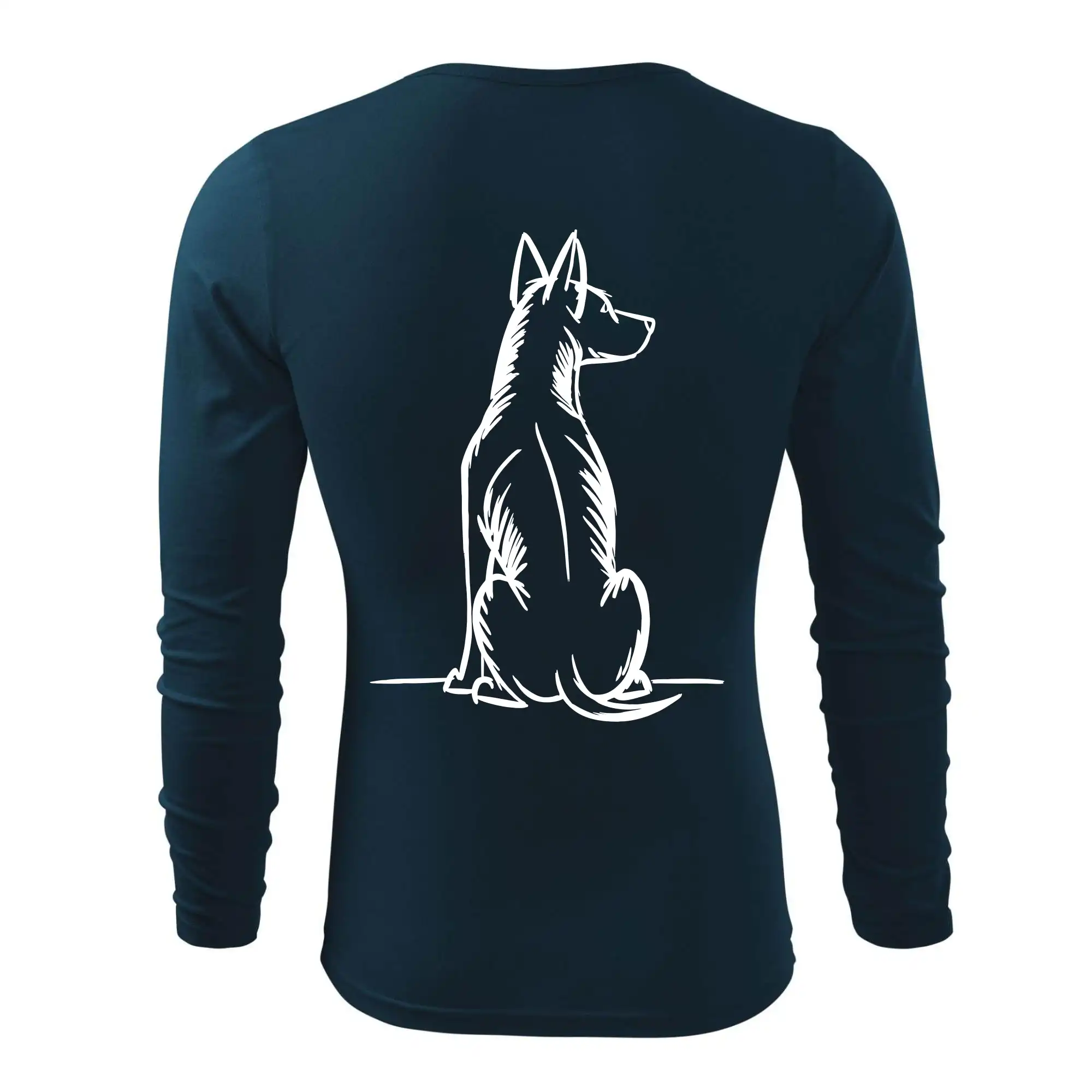 Pes kreslený zezadu