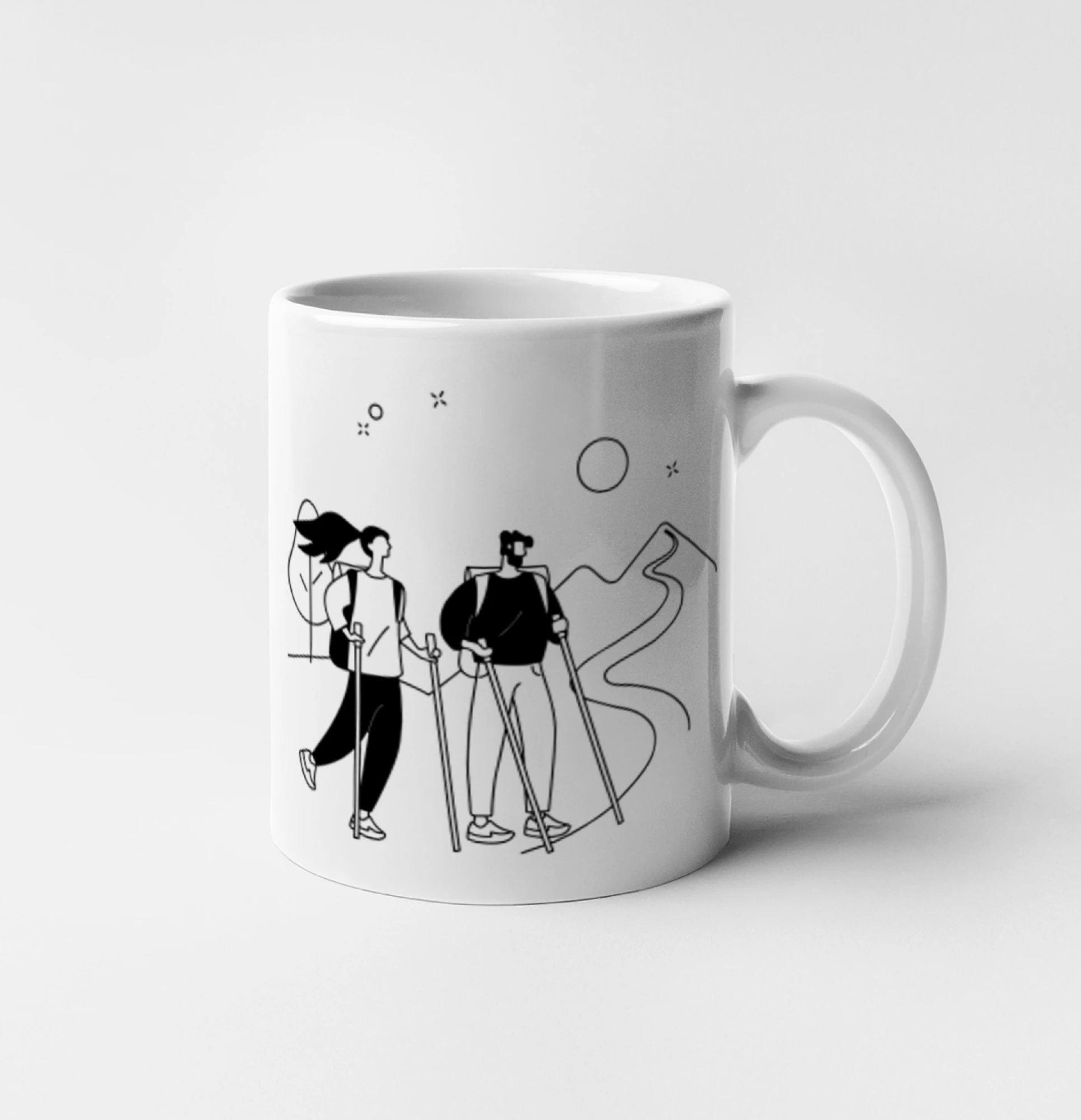 Kreslený pár na výletě