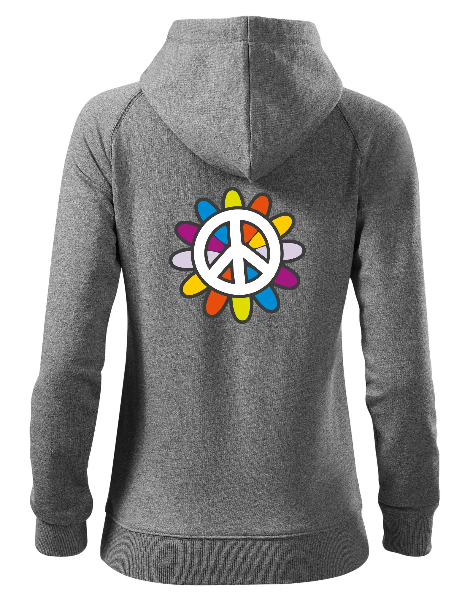 Peace symbol s kreslenou květinou