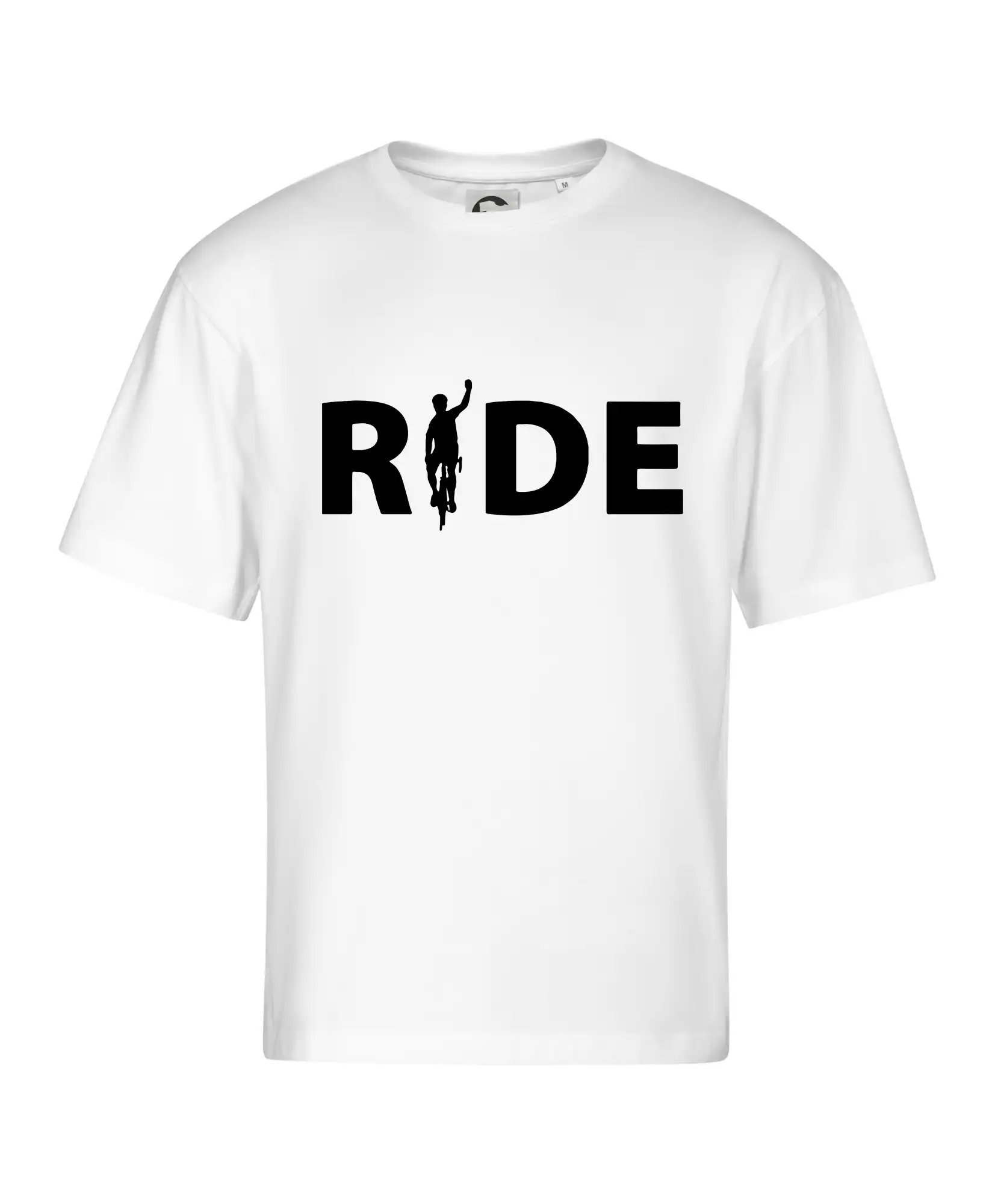 Ride - nápis s cyklistou