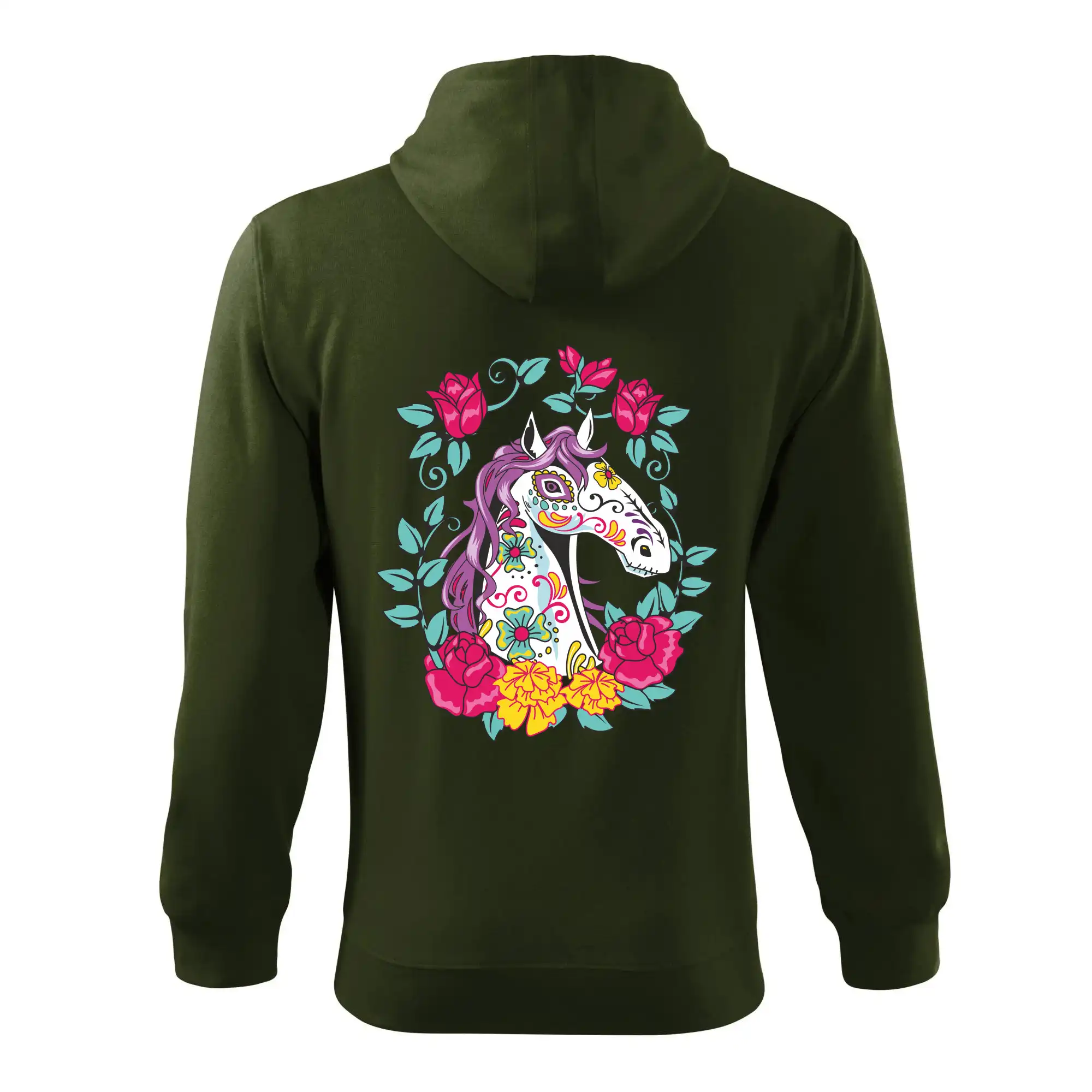 Kůň barevný s květinami