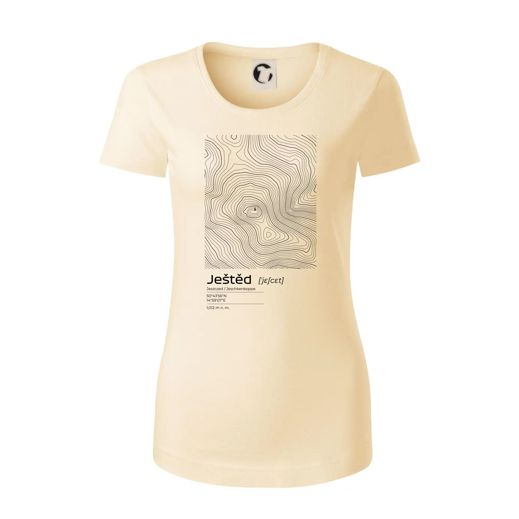 Ještěd - vrstevnice v obdélníku