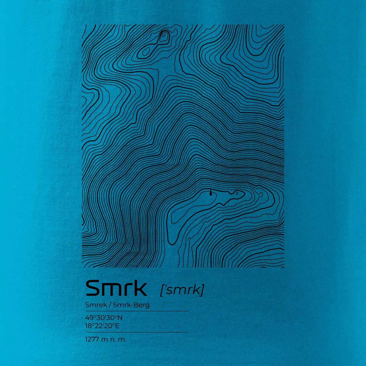 Smrk - vrstevnice v obdélníku