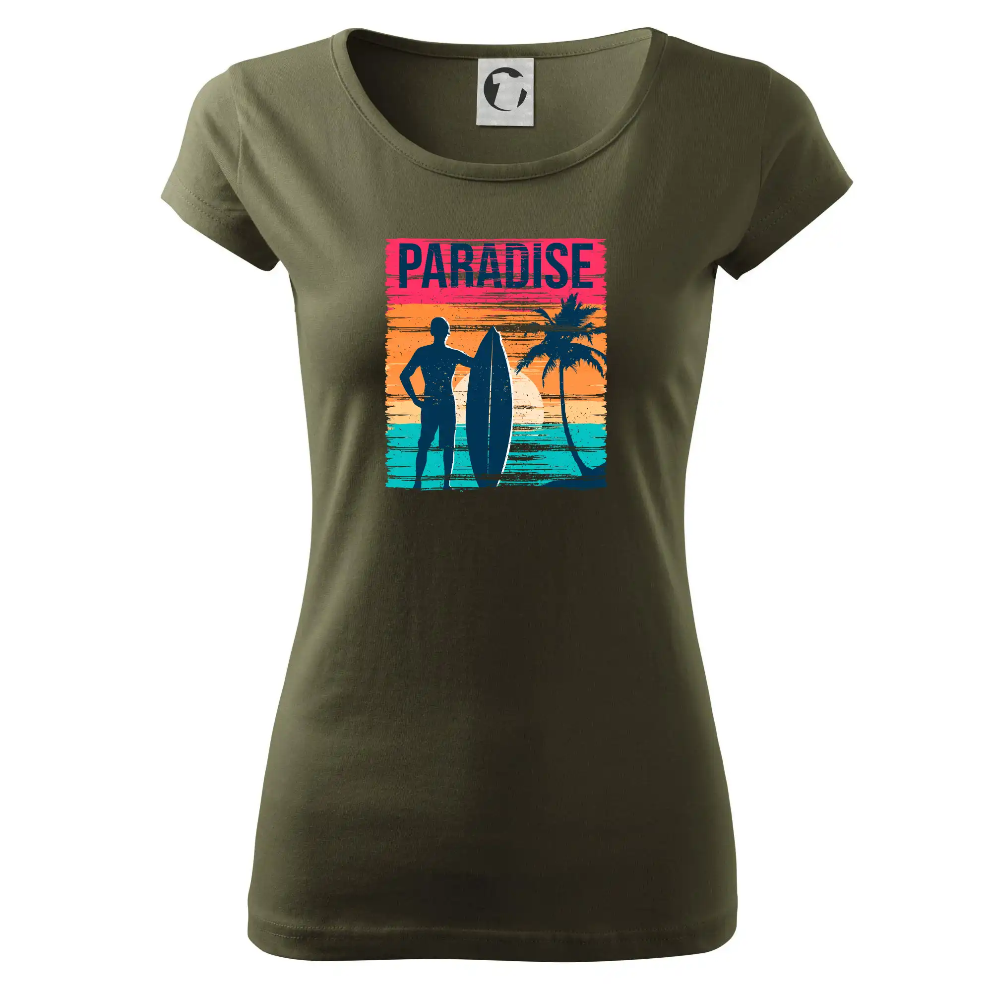 Ostatné mestá / miesta - Paradise - farebný štvorec - Dámske tričko Pure