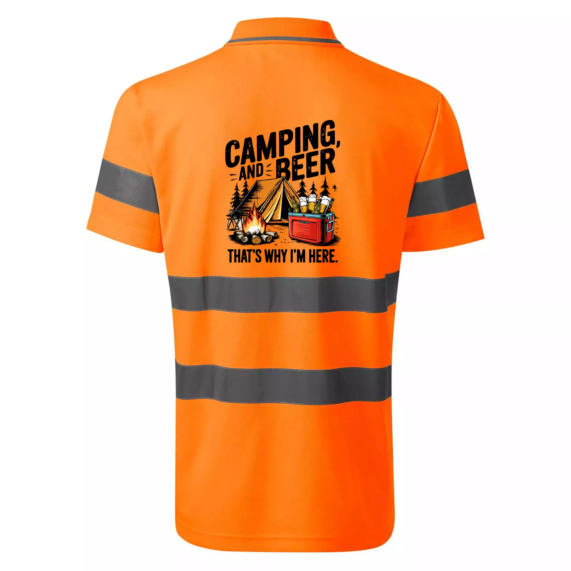 Černý nápis nápis Camping and beer