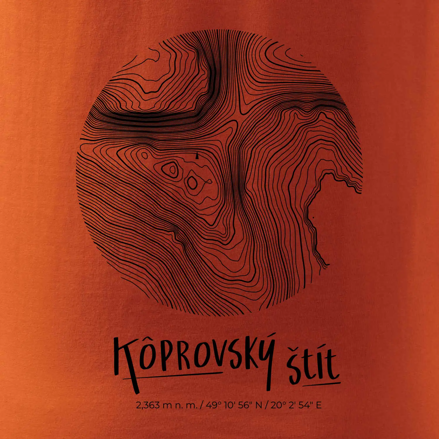 Kôprovský štít - vrstevnice v kruhu