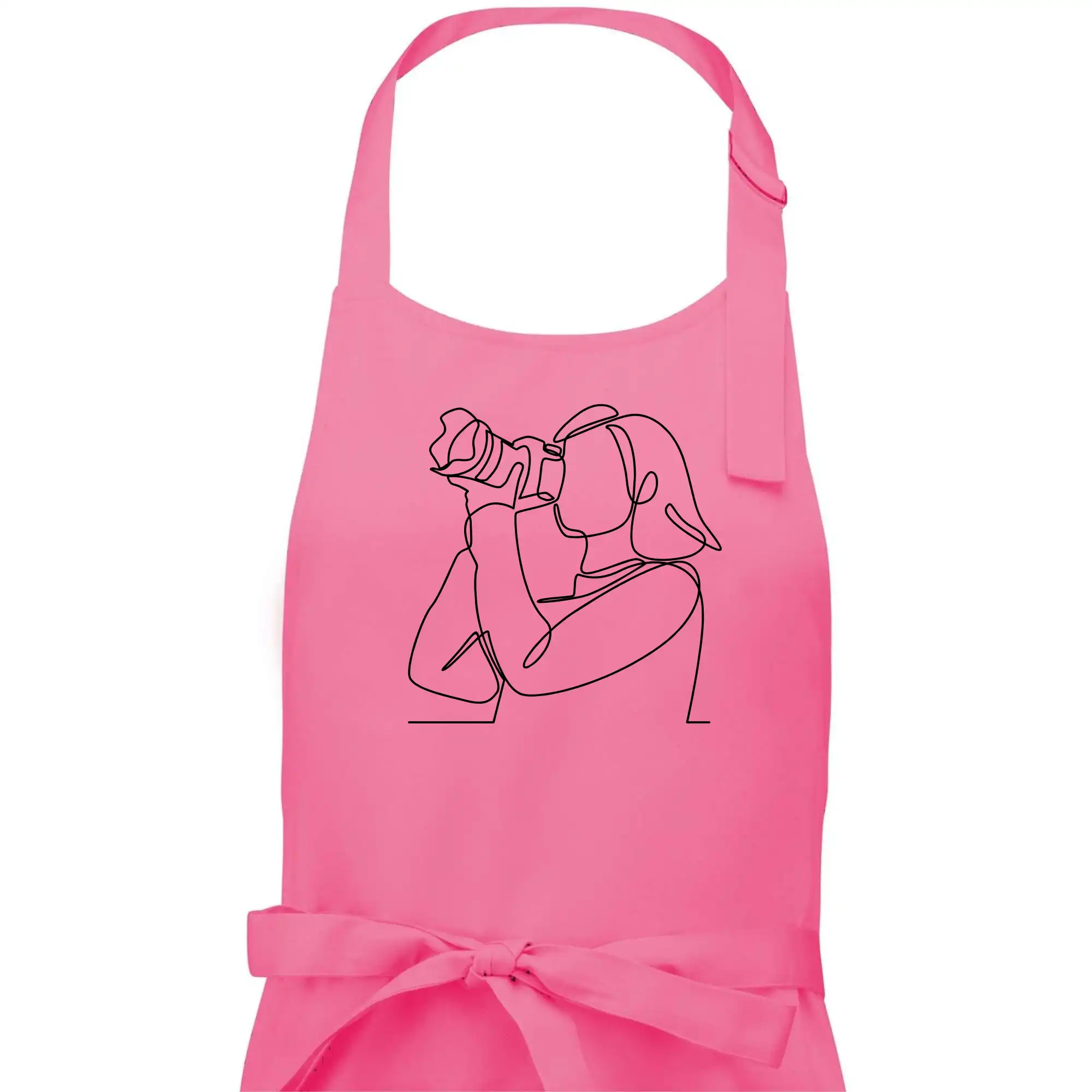 Fotografka stojící jedním tahem