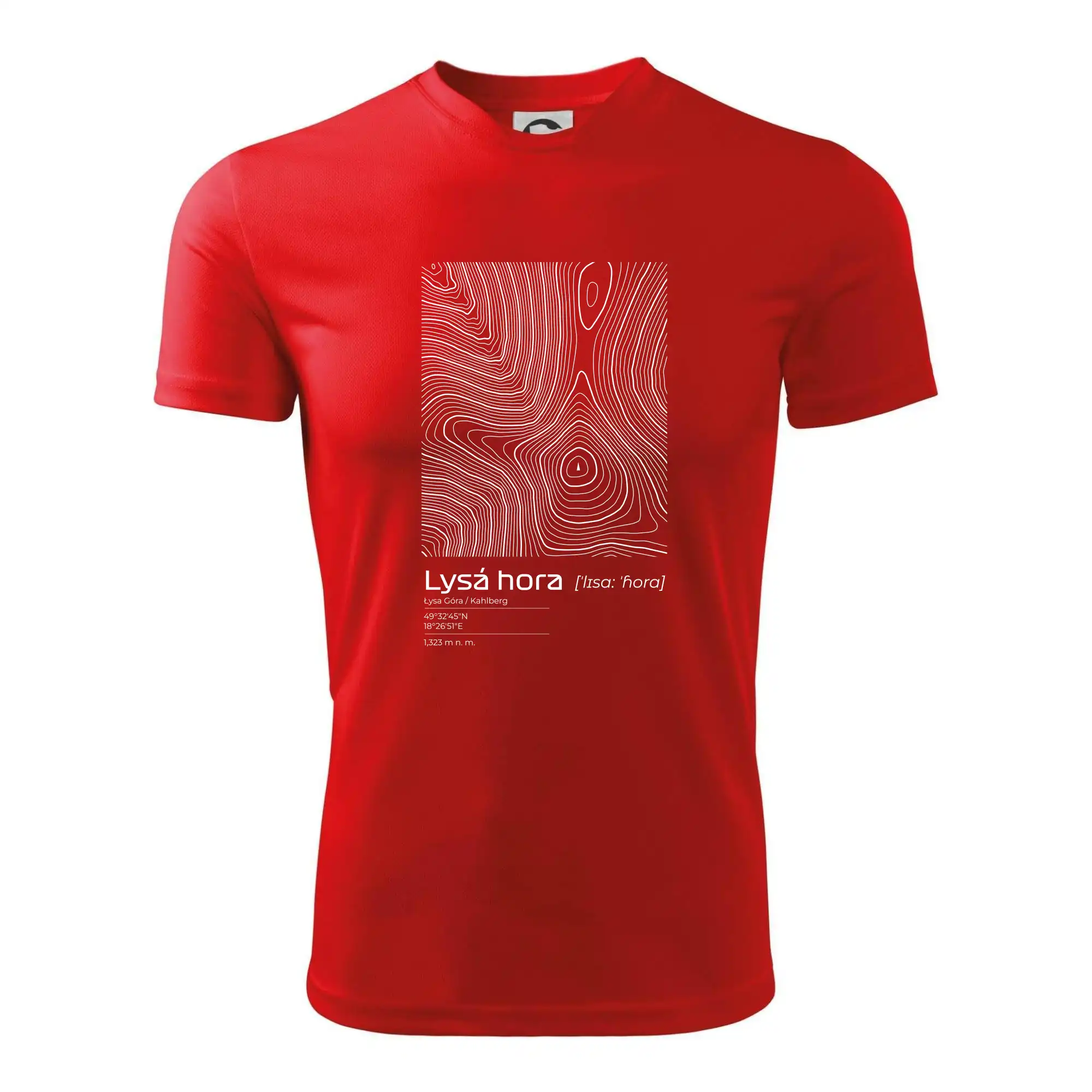 Lysá hora - vrstevnice v obdélníku