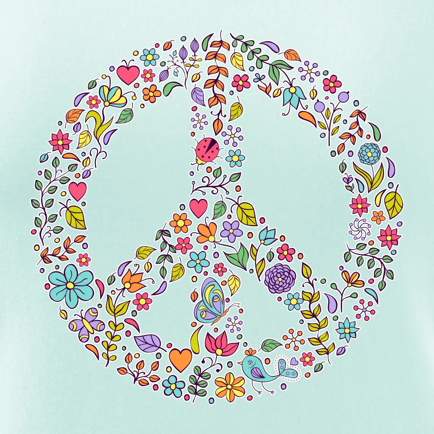 Peace symbol lístečky