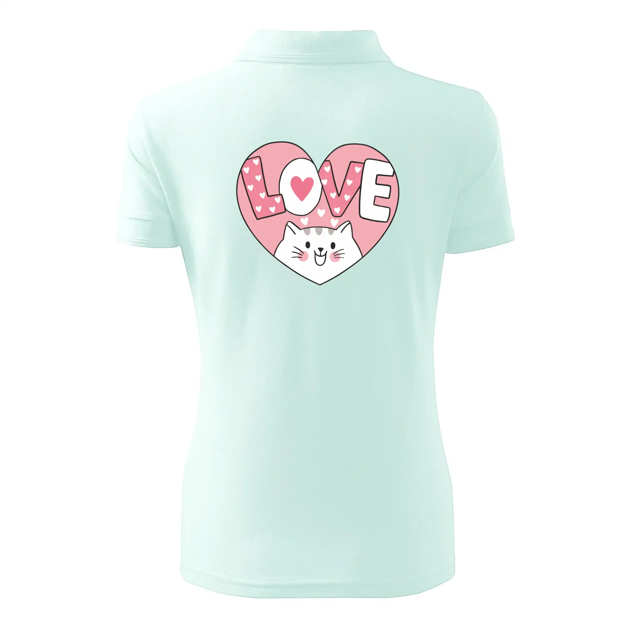 Kočka love - růžové srdce