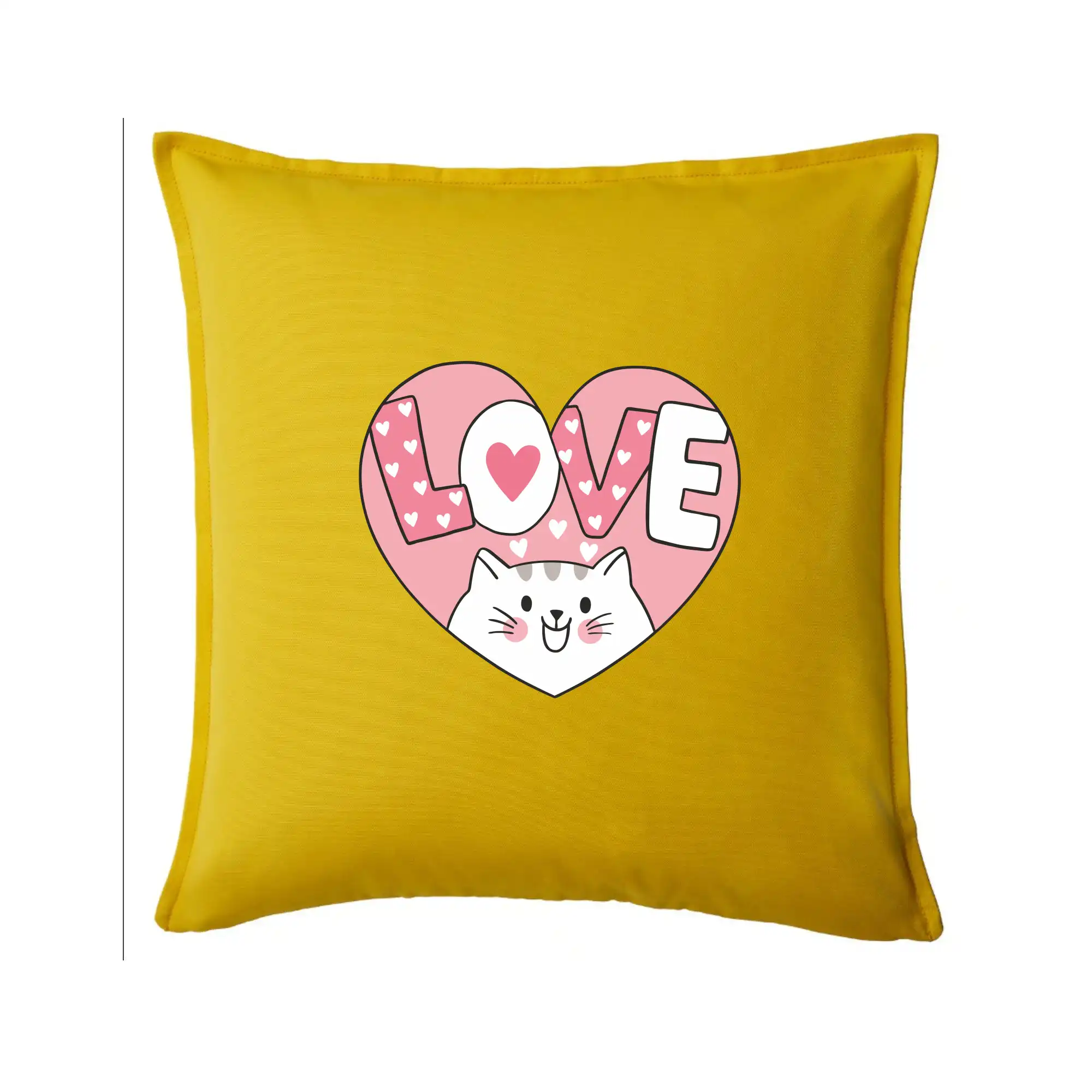 Kočka love - růžové srdce