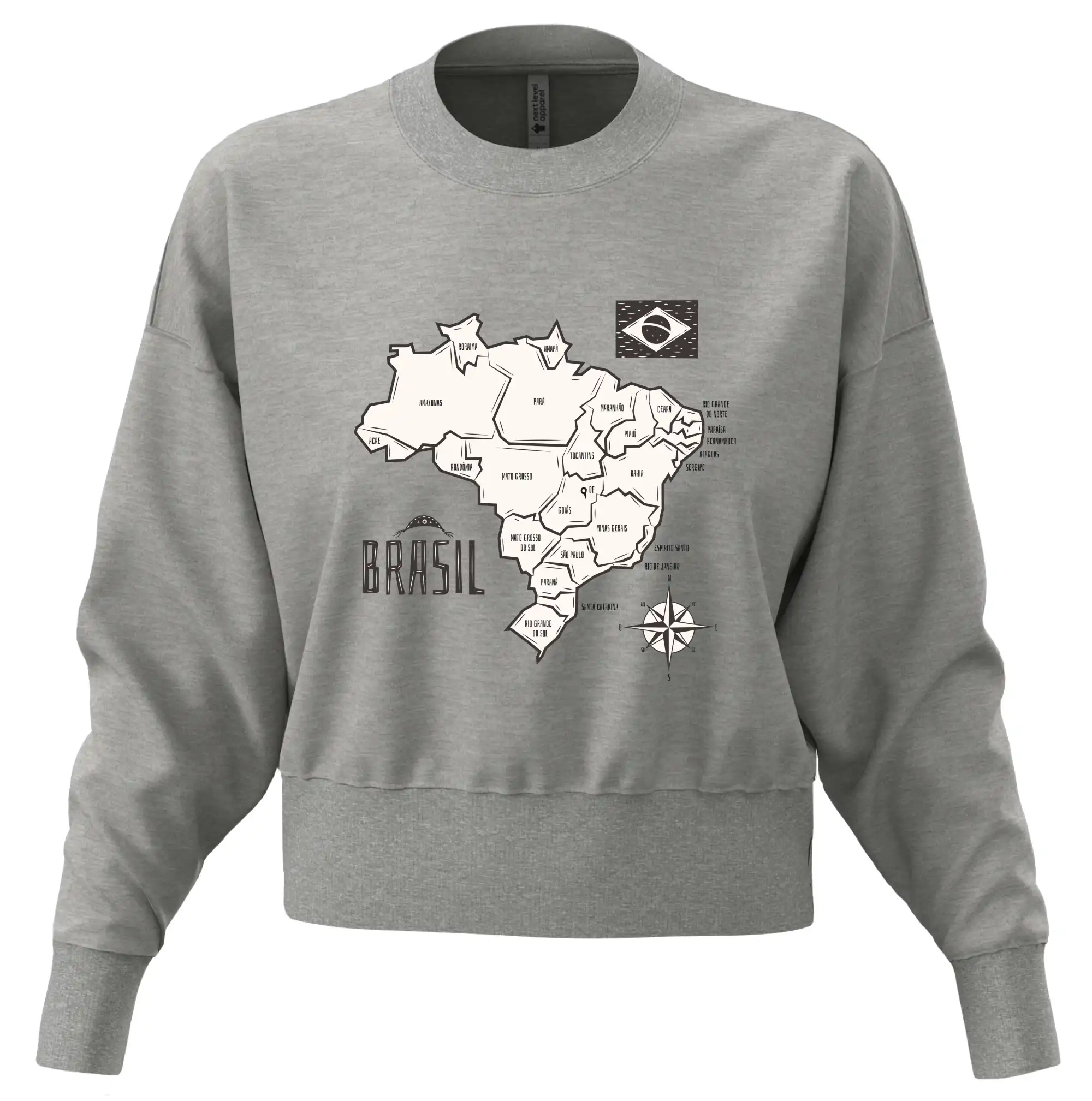Brazílie mapa s názvy regionů