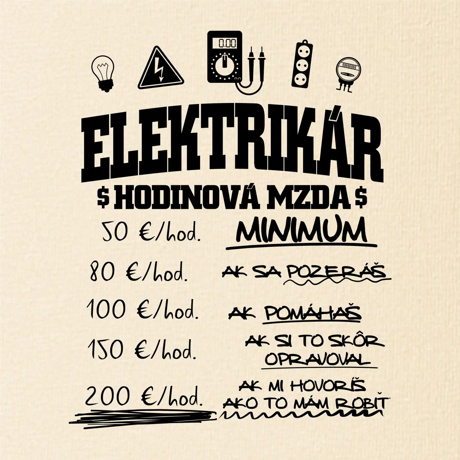 Hodinová mzda elektrikár SK