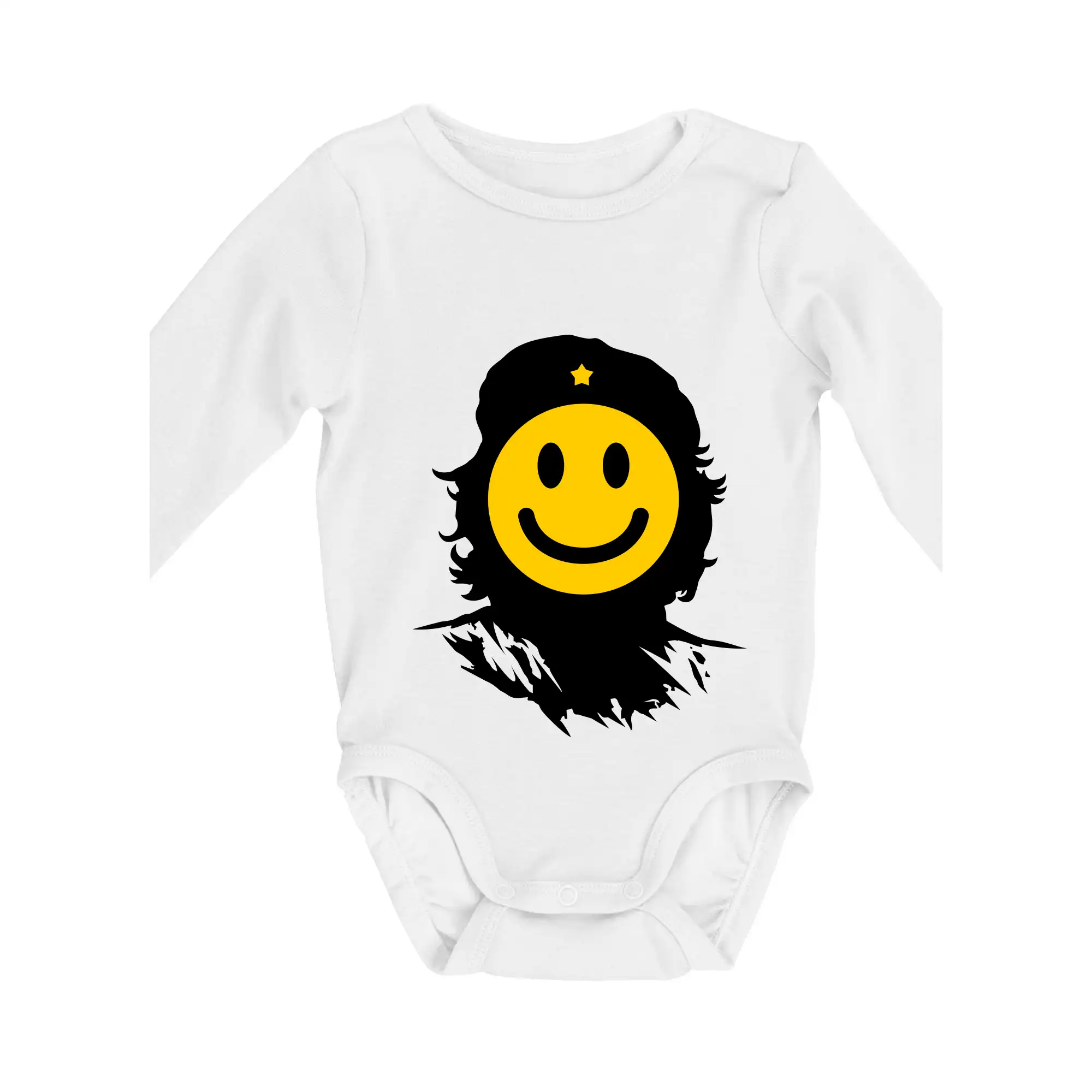 Politické tričká - Che Smiley - Body dojčenské s dlhým rukávom