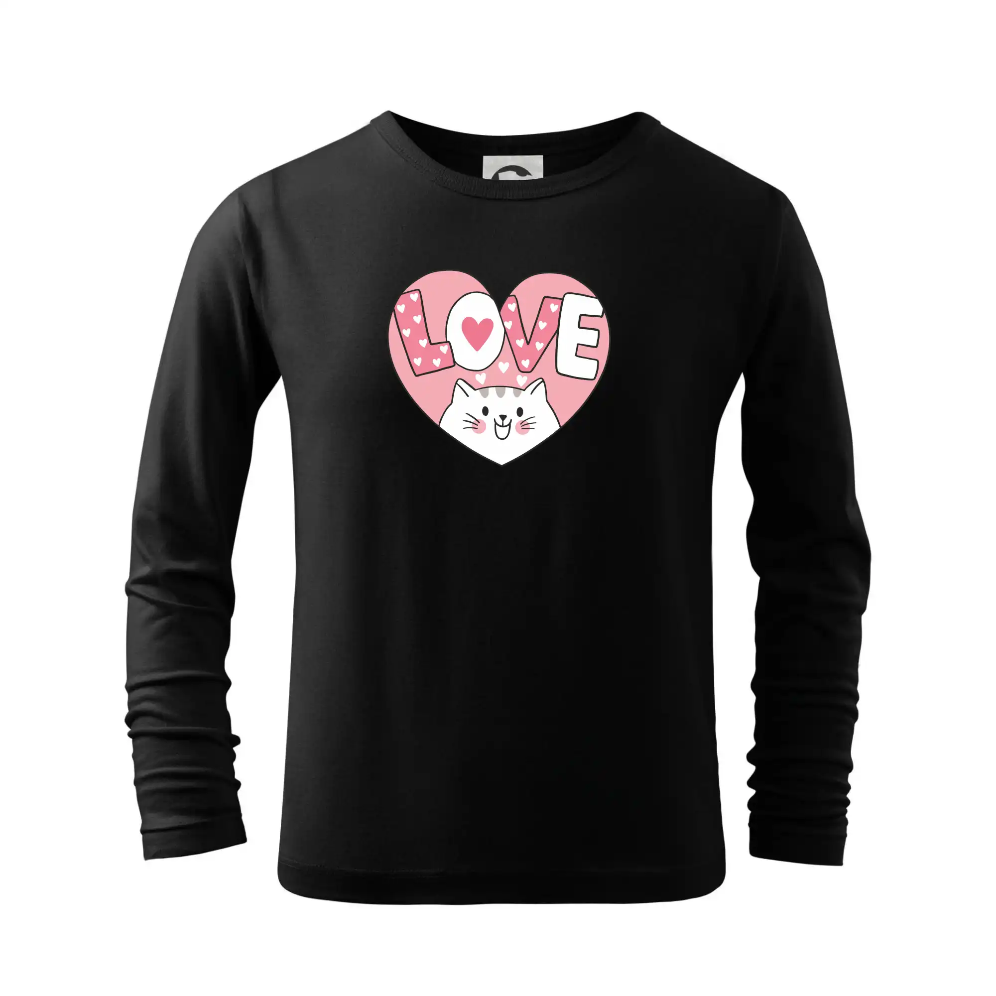 Kočka love - růžové srdce