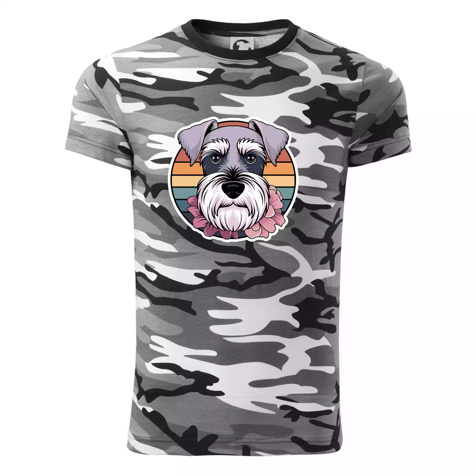 Knírač - fenka a květiny