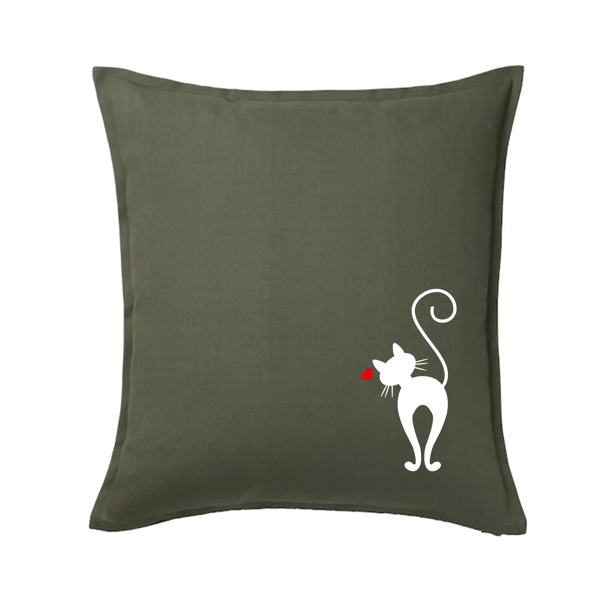 Vtipná tričká s mačkou - Zamilovaná mačka zozadu - Vankúš 50x50