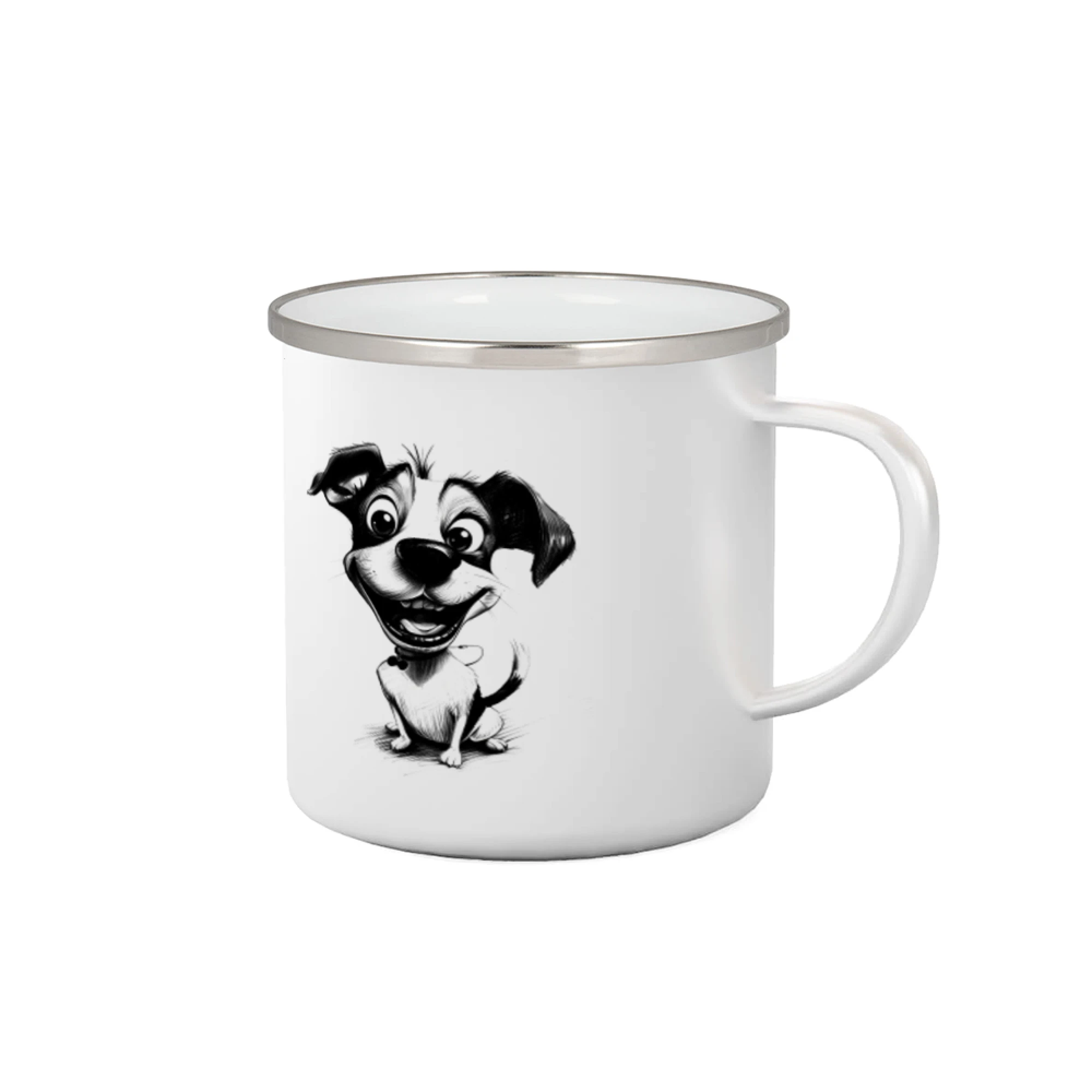 Jack Russell Teriér na tričku - Čiernobiela karikatúra Jack Russell teriér - Plecháčik