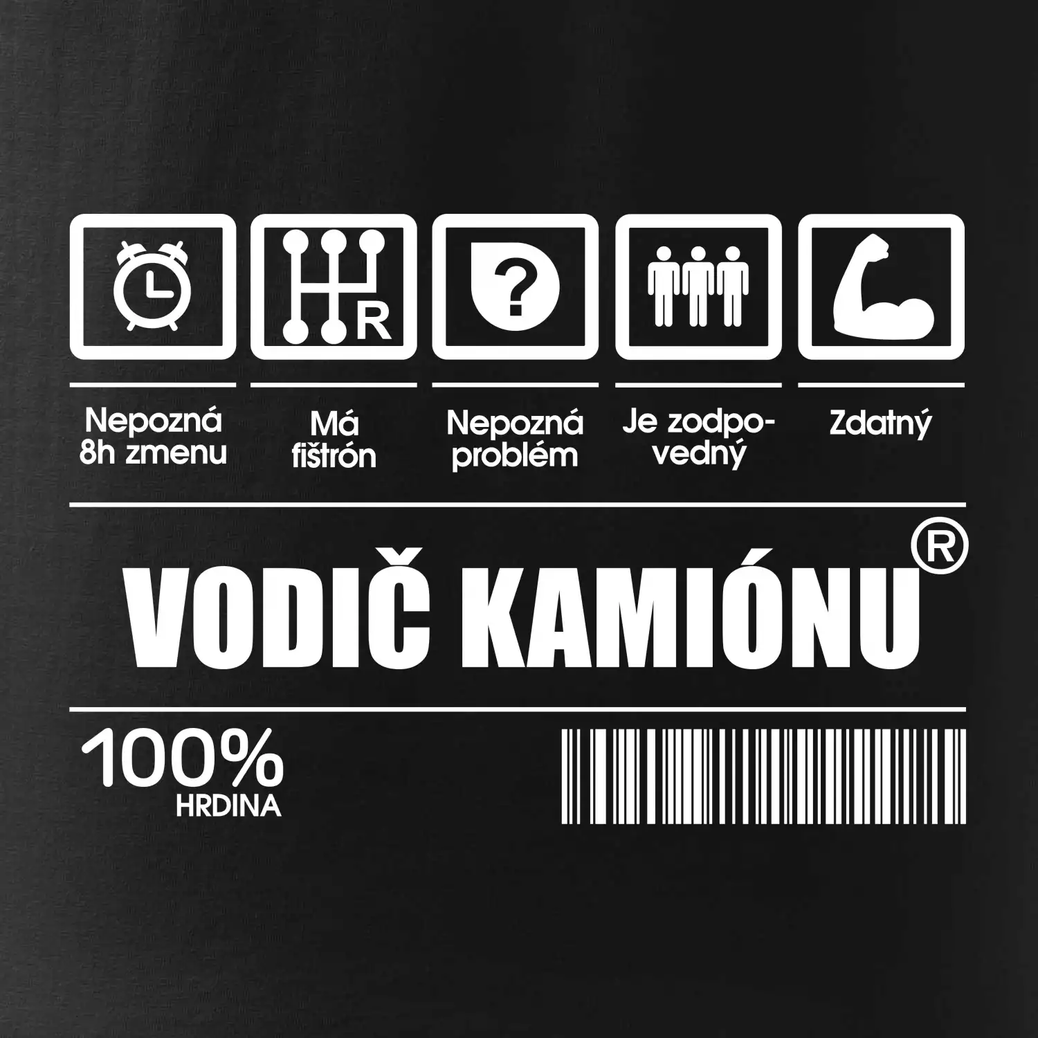 Čiarový kód - Vodič kamionu