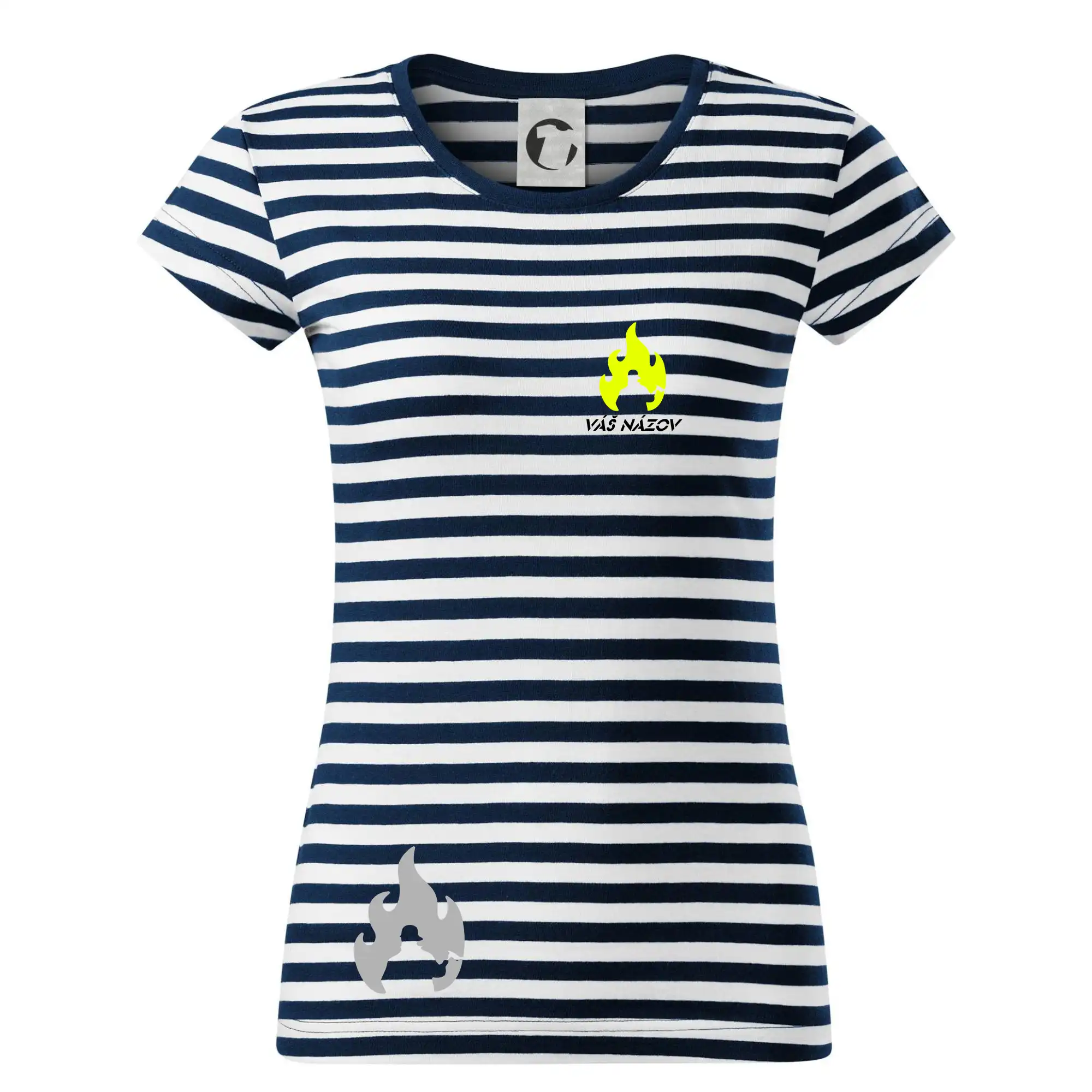 Originálne tričká pre hasičov - Hasiči - oheň - Váš názov - Prsník + chrbát - Tričko na vodu