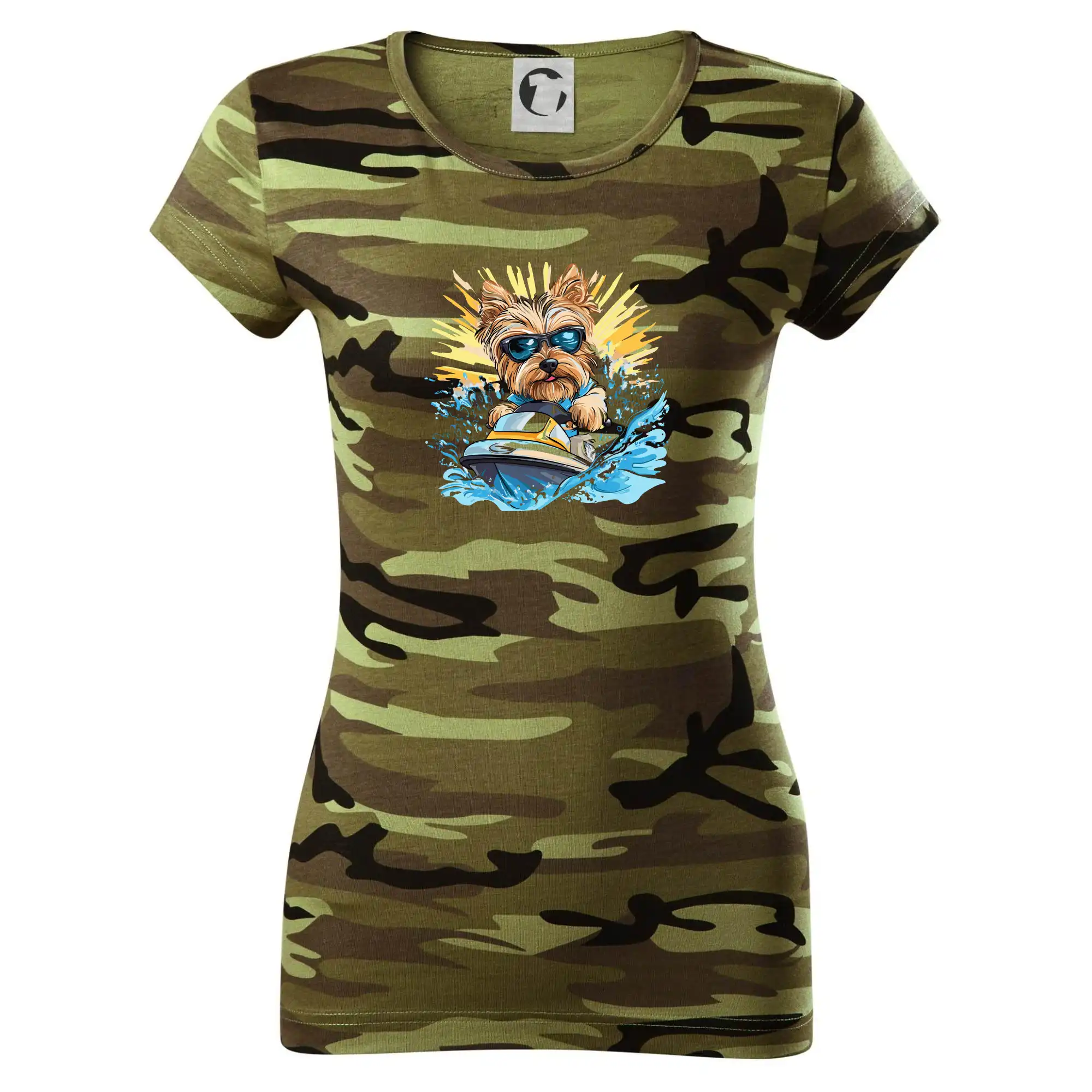 Yorkšírský teriér na vodním skútru