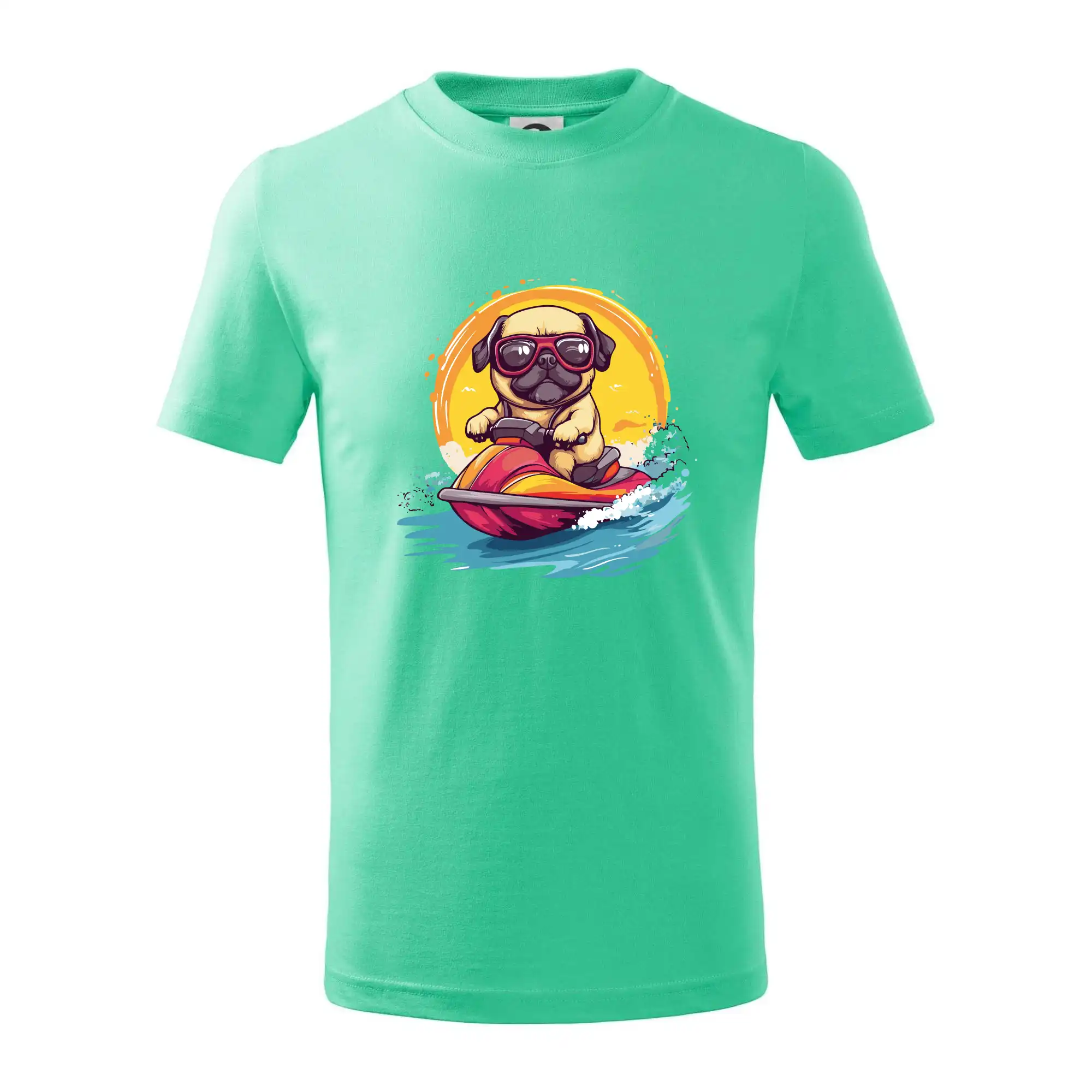 Mops na vodním skútru