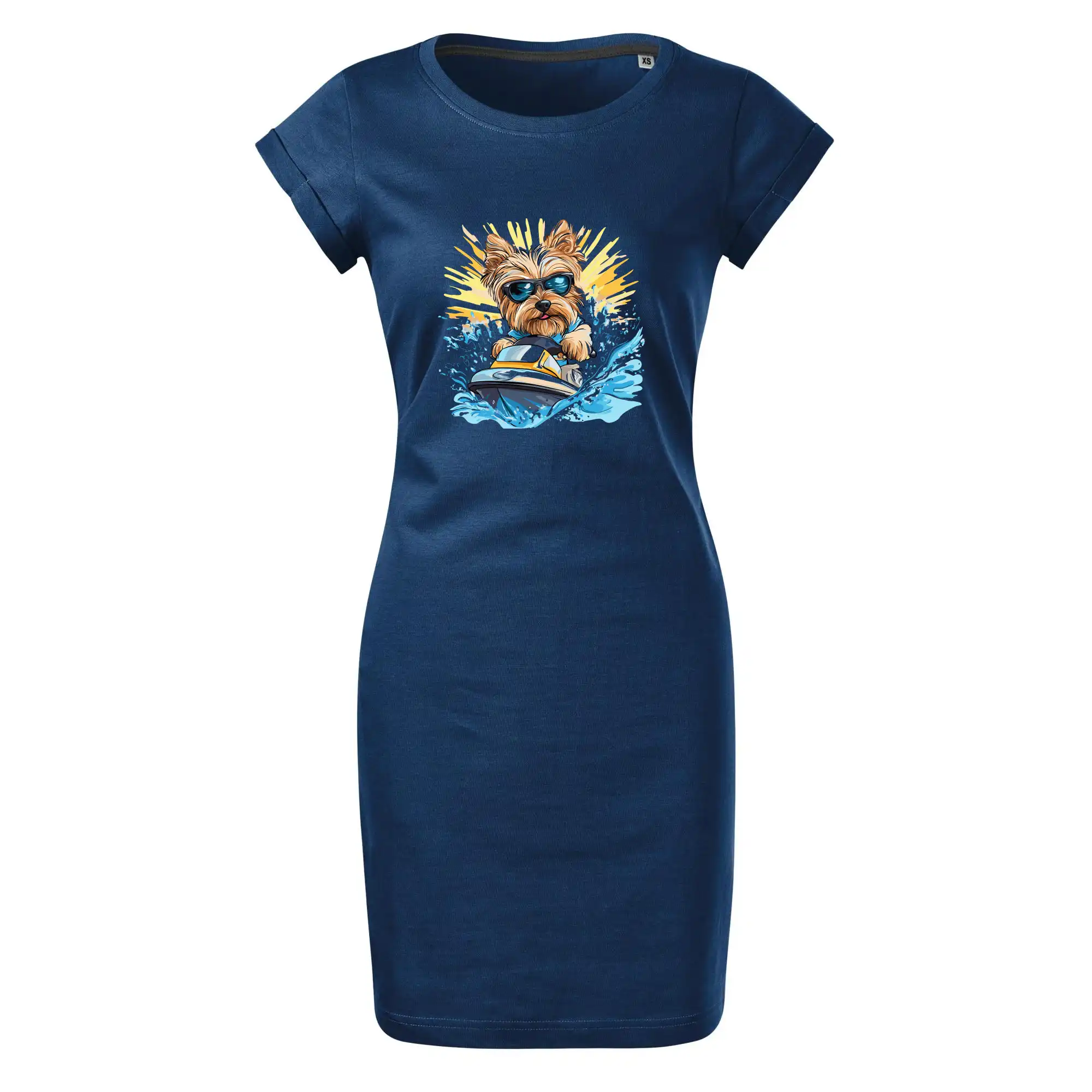 Yorkšírský teriér na vodním skútru