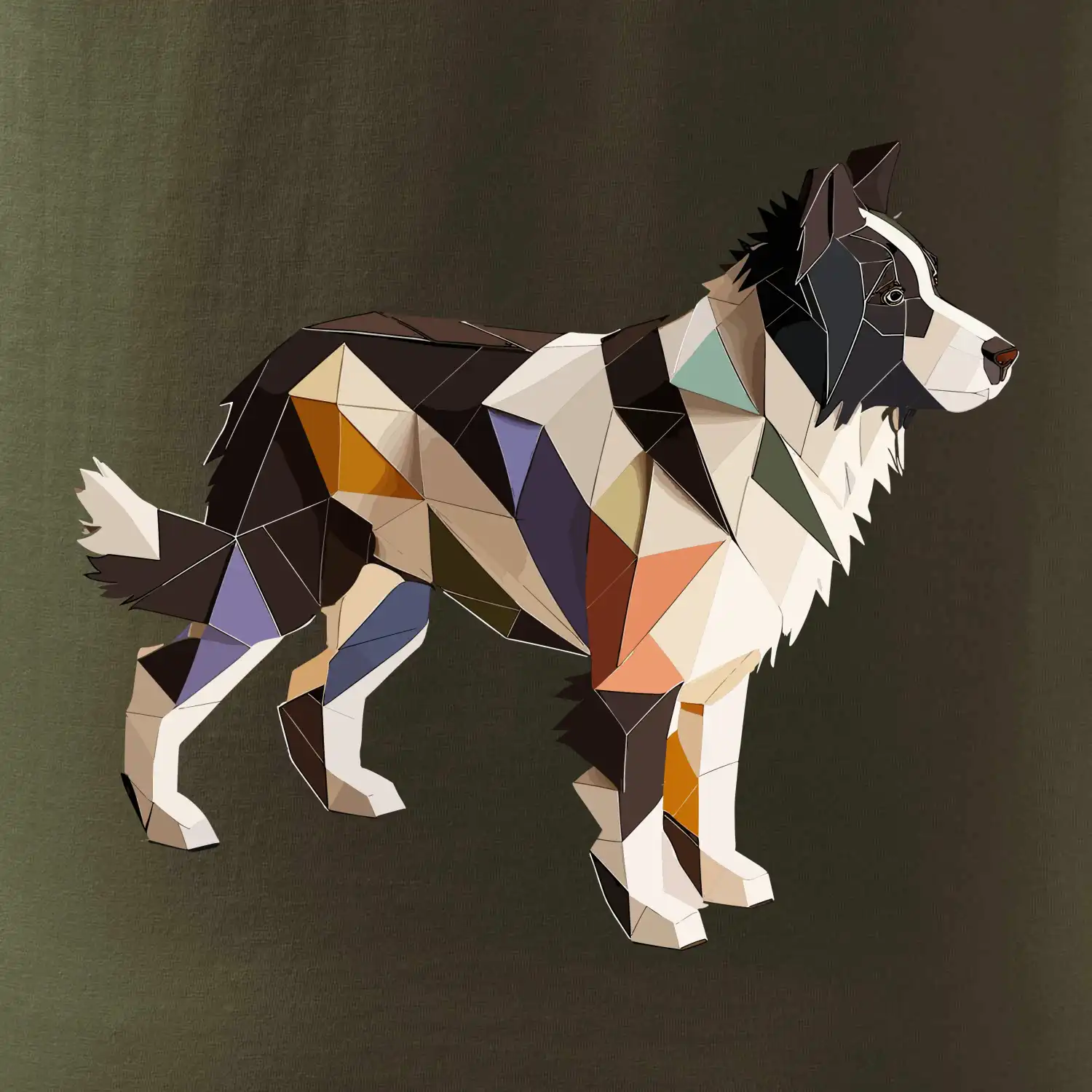 Border colie slepená z papíru