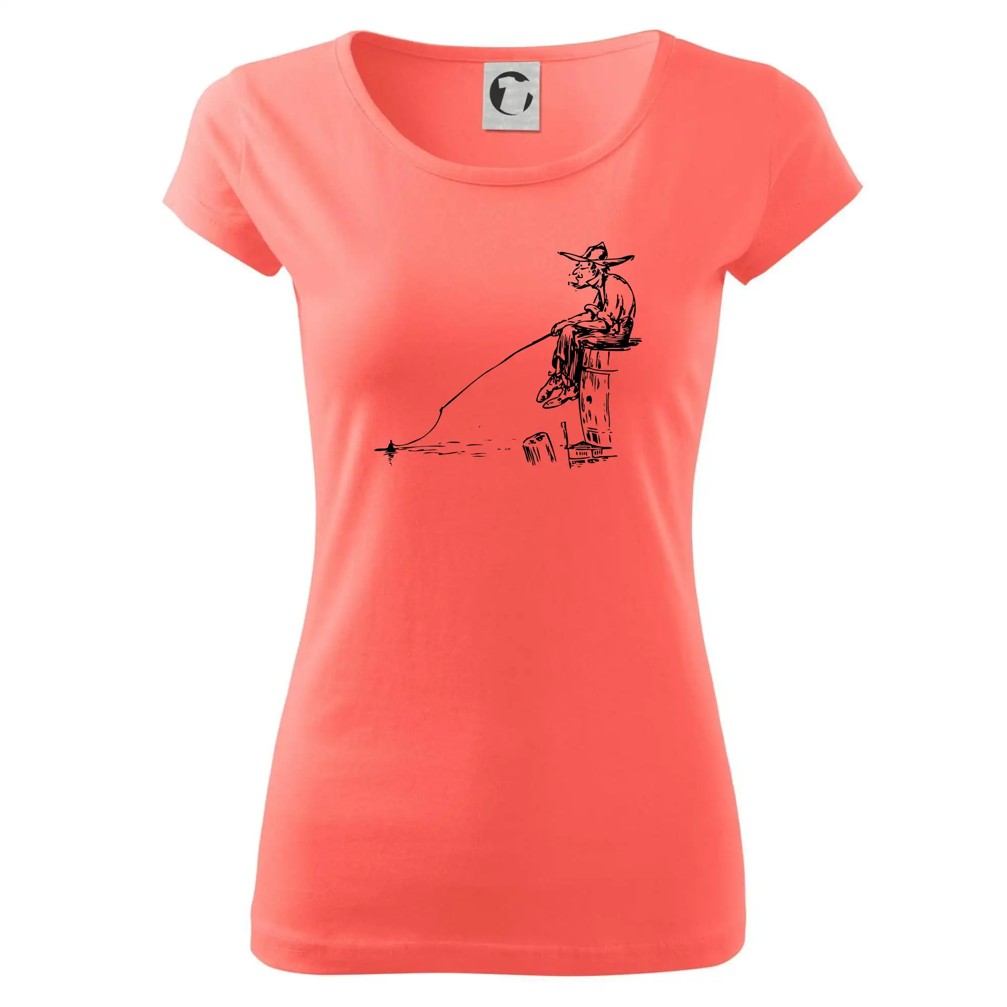 Kreslený rybář na pařezu