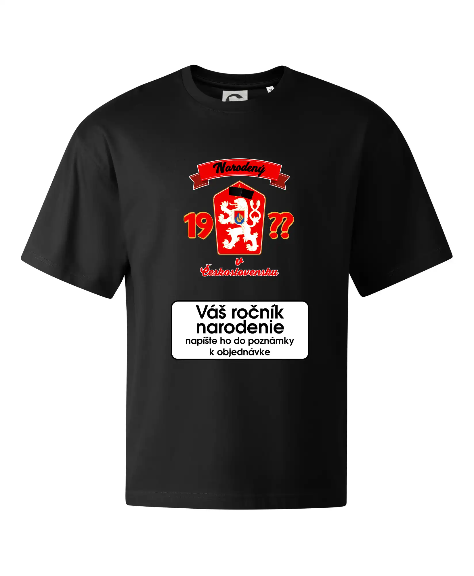 Prelepená hviezda - Narodený v Československu - vlastný ročník - Stage unisex - OVERSIZE