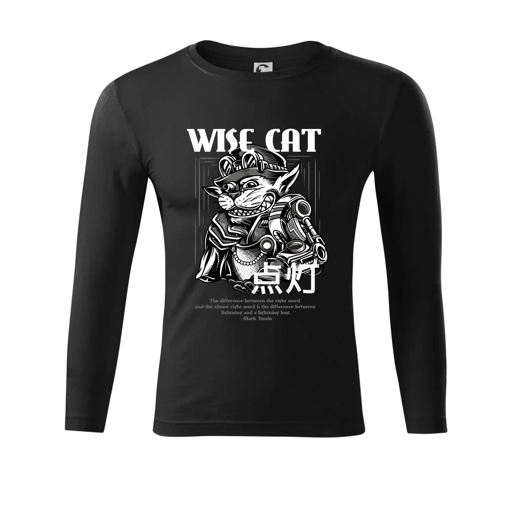 Tričká s potlačou steampunk - Steam punk wise cat - Tričko Progress s dlhým rukávom