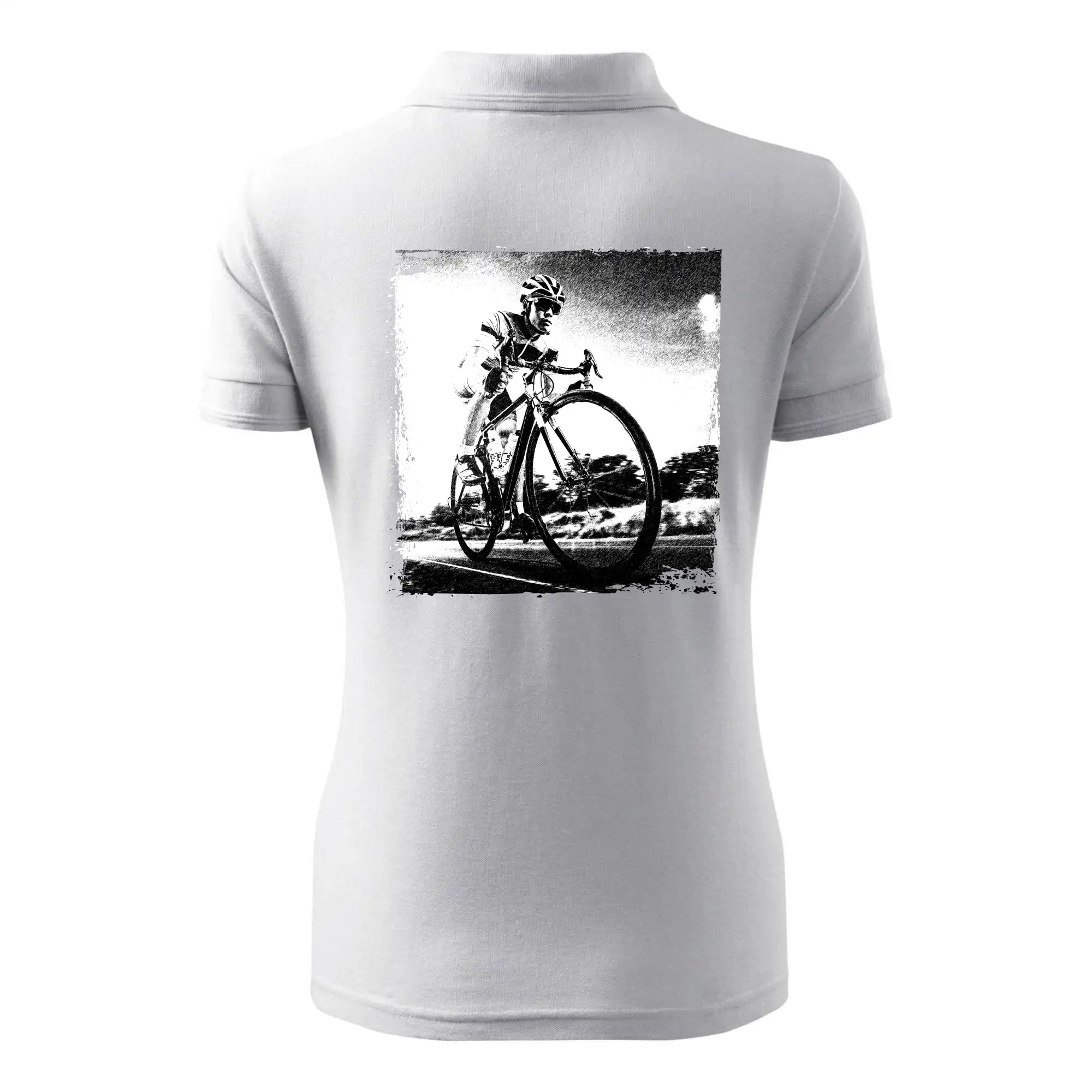 Cyklista černobílá cesta