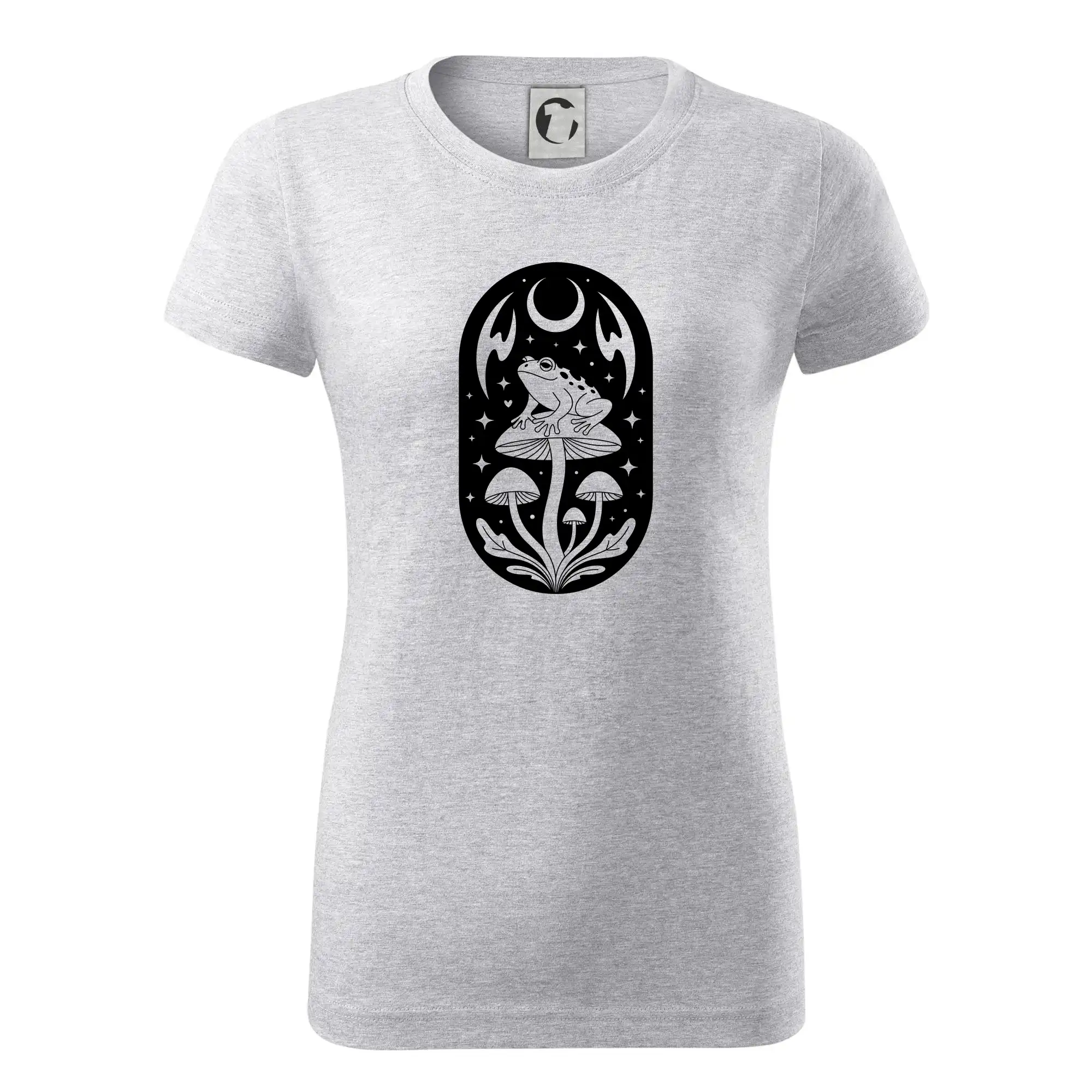 Goblincore černobílá oválná žába