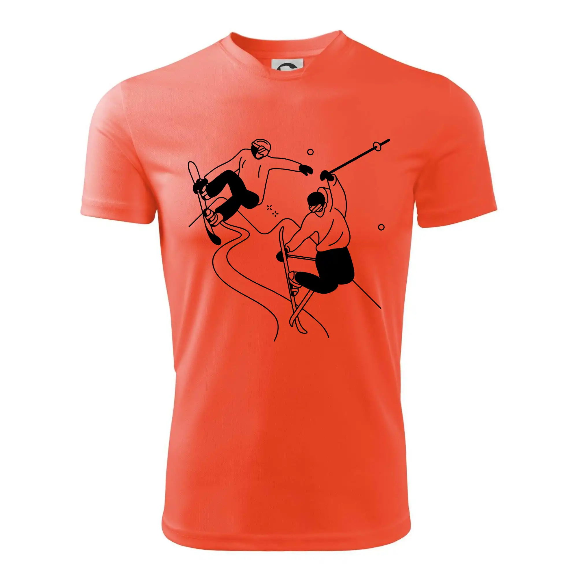 Lyže a Snowboard - Lyžovanie - kreslené obrázok - Detské tričko športové