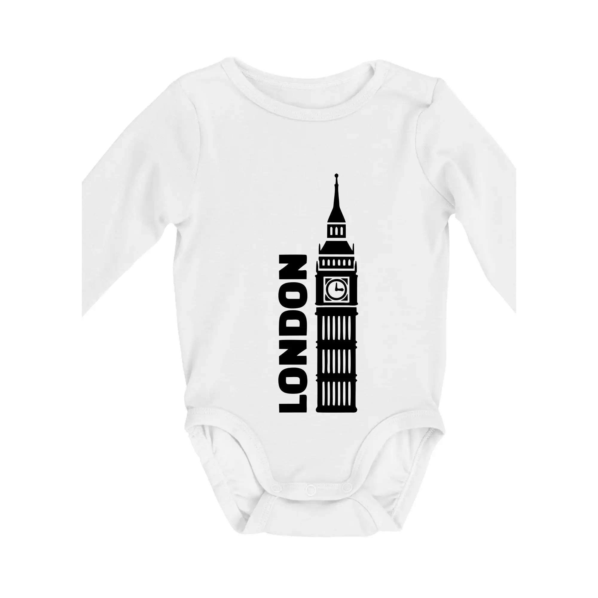 Tričká Anglicko - London veža - Body dojčenské s dlhým rukávom
