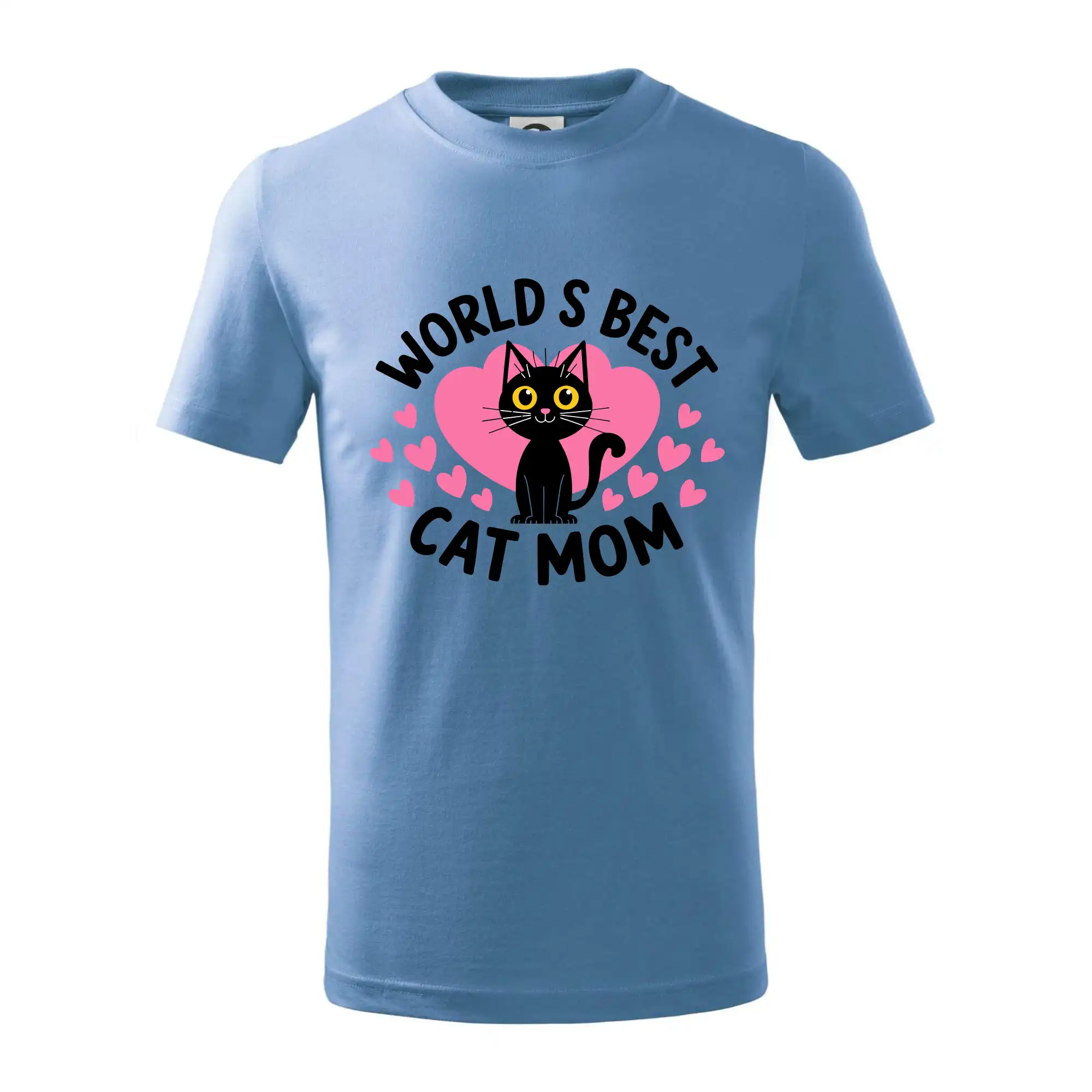 Vtipná tričká s mačkou - World best mom se srdcem - Tričko detské bavlnené