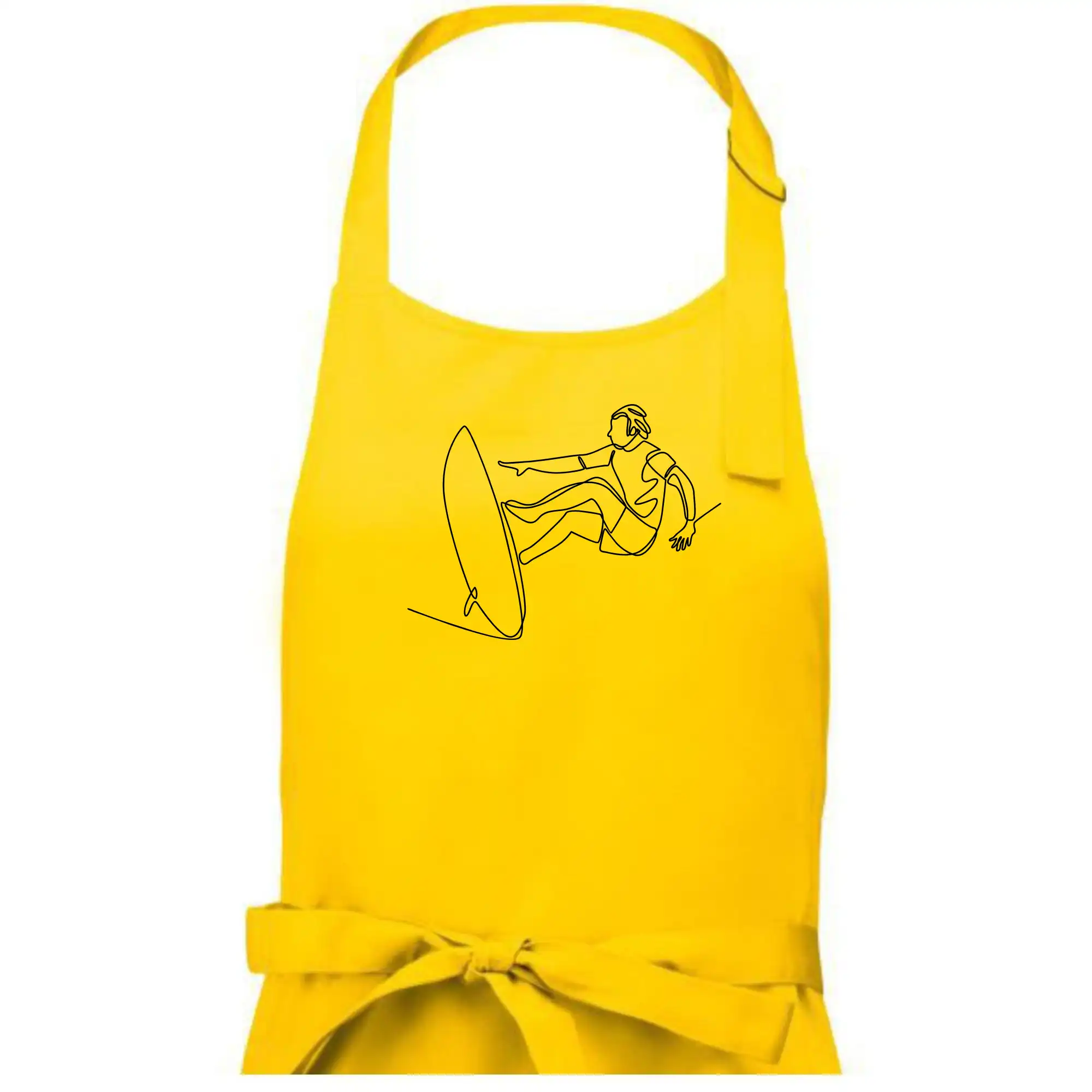 Tričká a mikiny s obrázkami jedným ťahom - Surfer na vlne jedným ťahom - Pánska zástera na varenie