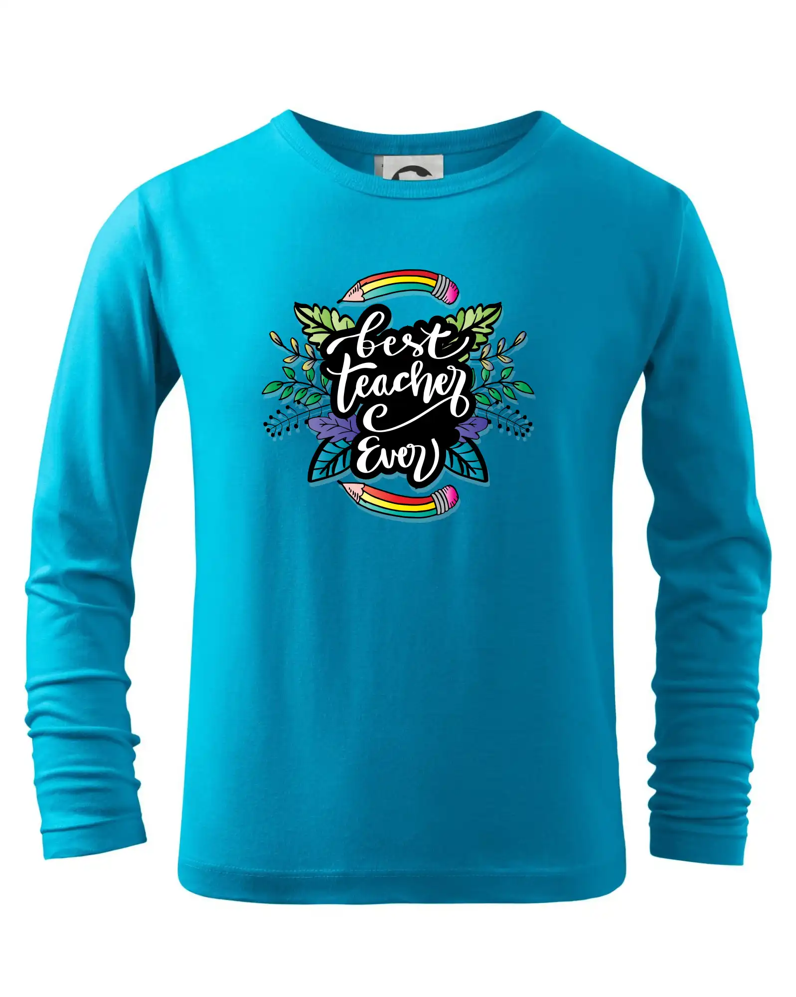 Učiteľské tričká - Farebné ceruzky best teacher ever - Tričko detské Long Sleeve