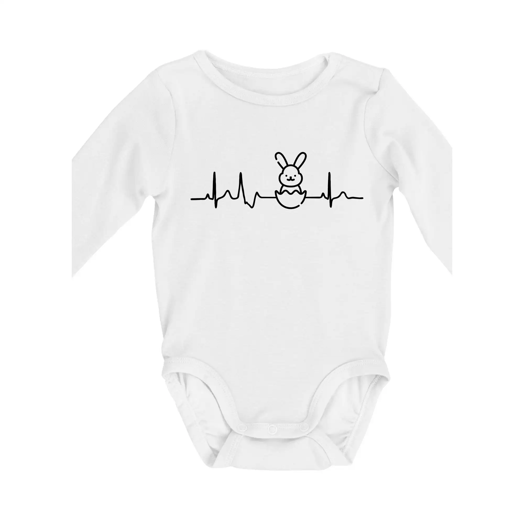 Veľkonočné tričká - EKG Veľkonočný zajac - Body dojčenské s dlhým rukávom