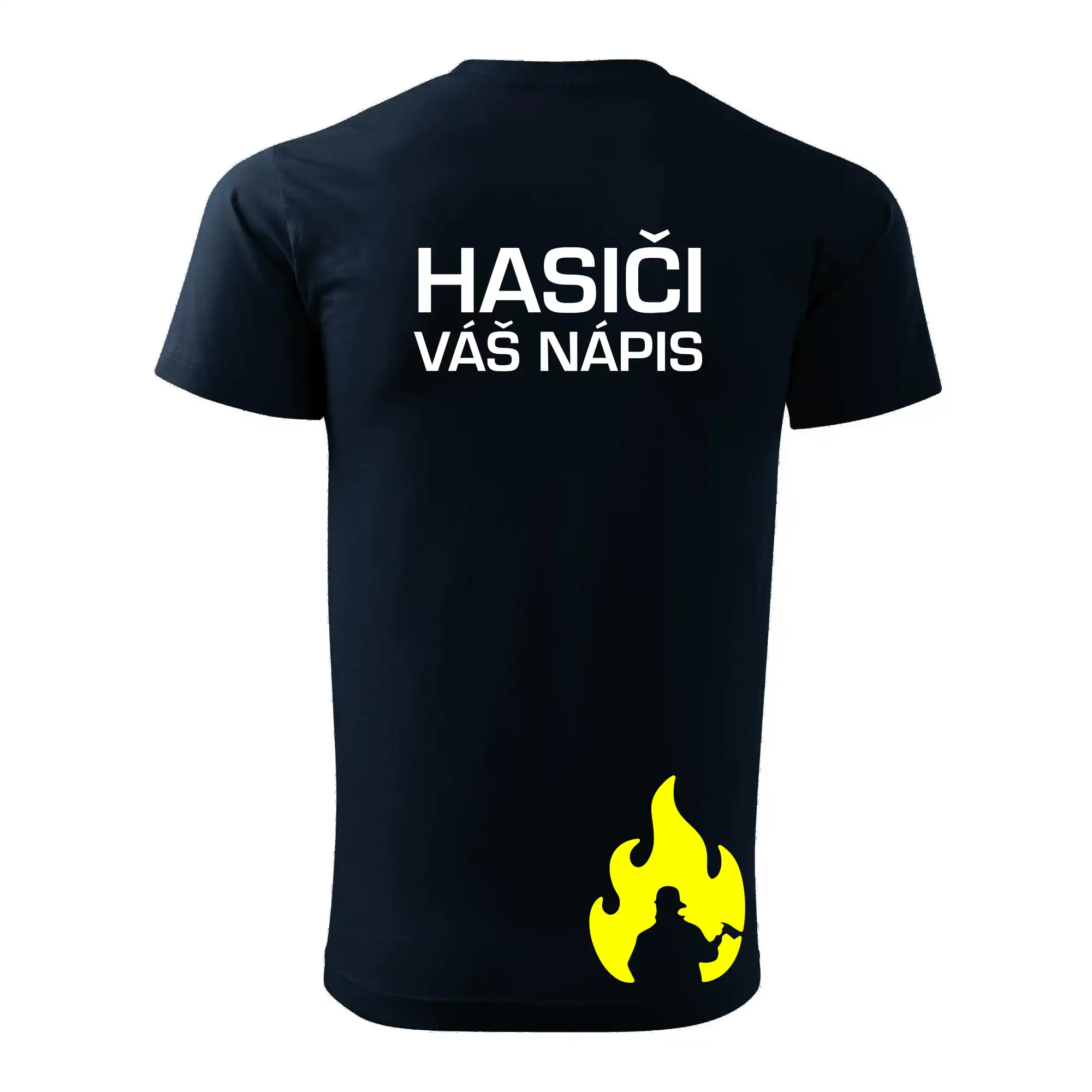 Hasič stojaci - nápis hasiči - Veľký nápis na chrbte