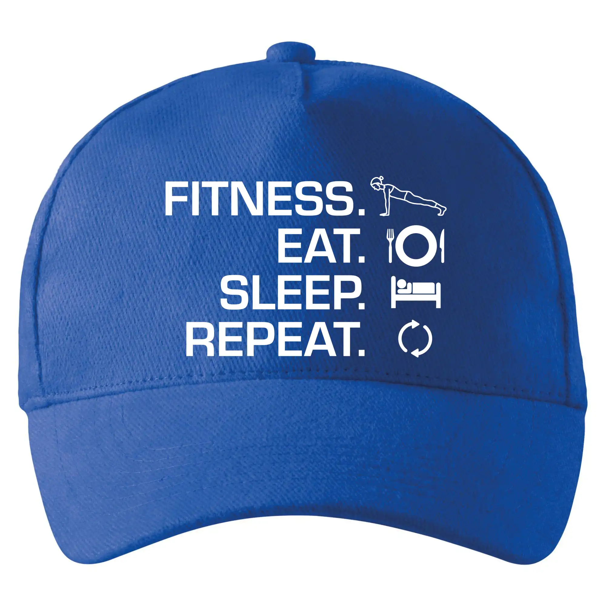 Posilňovani - Fitness Eat Sleep Repeat - Šiltovka so zahnutým šiltom a mosaznou sponou